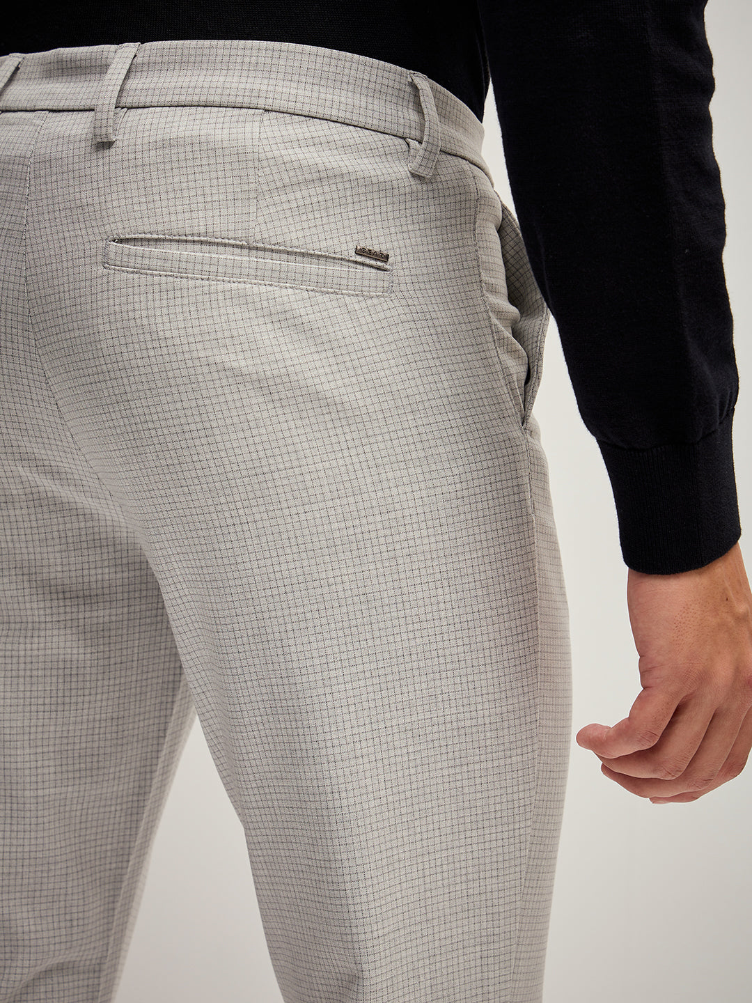 Men Grey 4 Way Stretch Formal Trouser