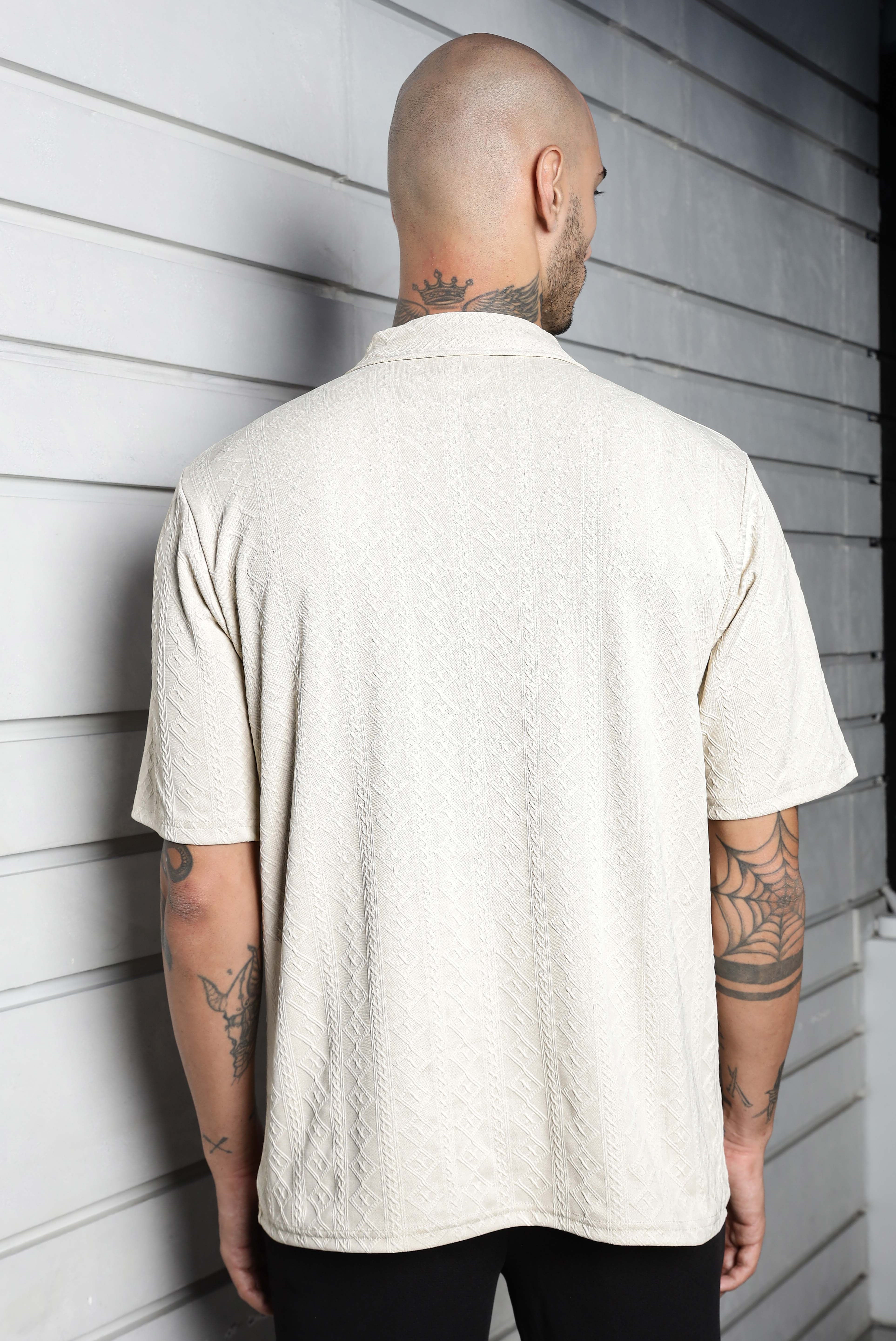 Unisex White Oversized Polo T-shirt