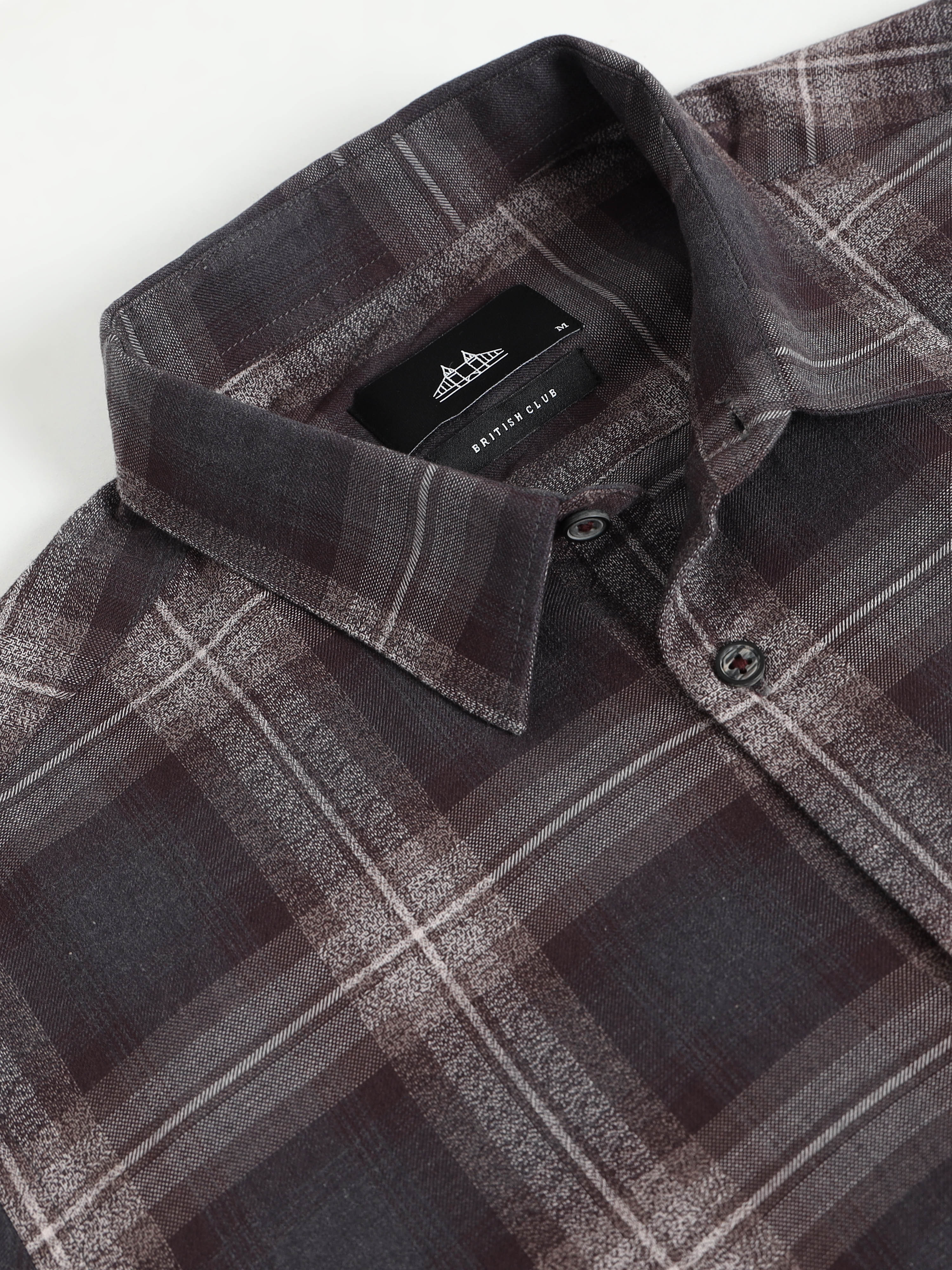 Men Brown Checked Shirt