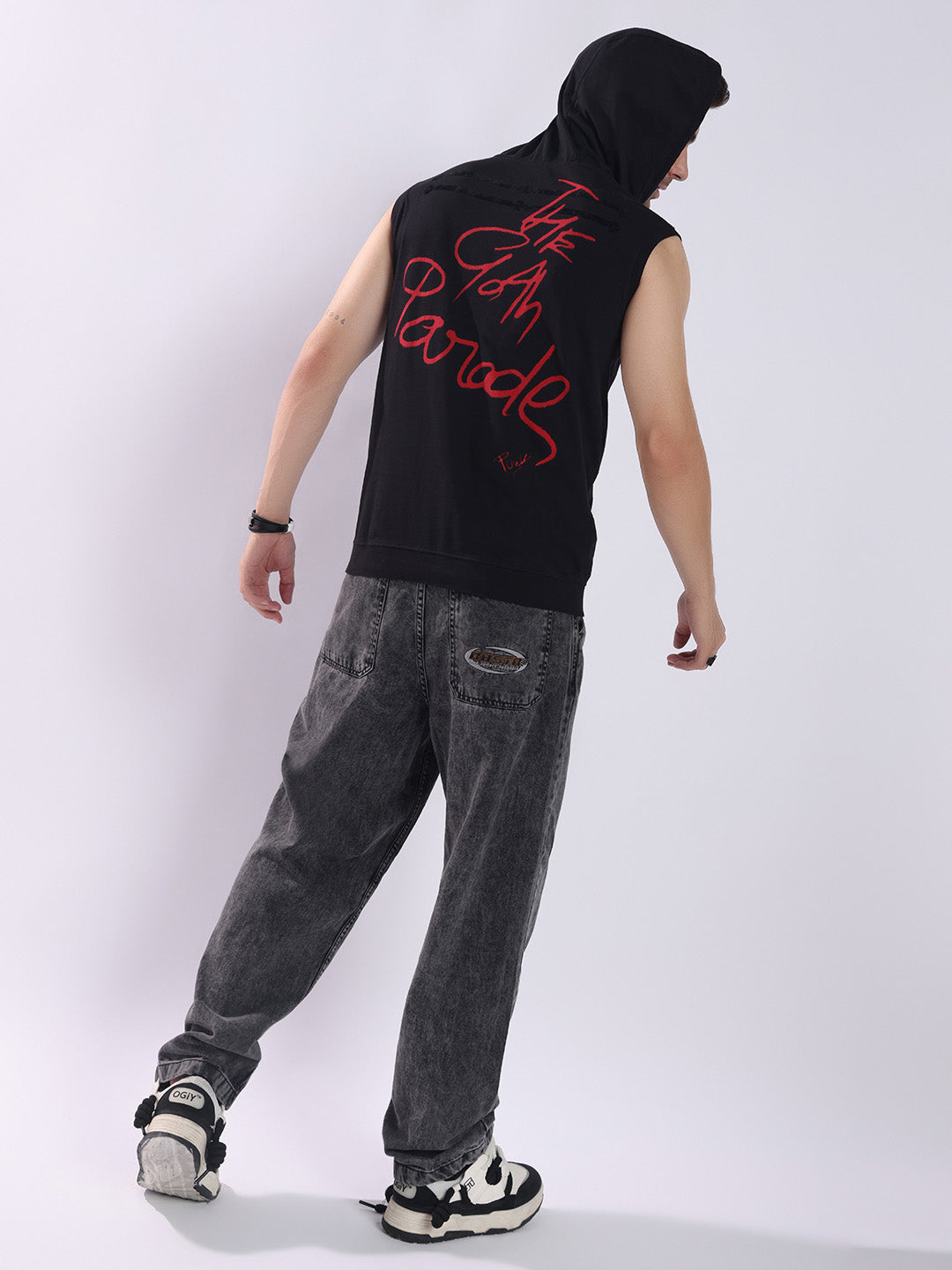 Men Black Cotton Oversized T-Shirt