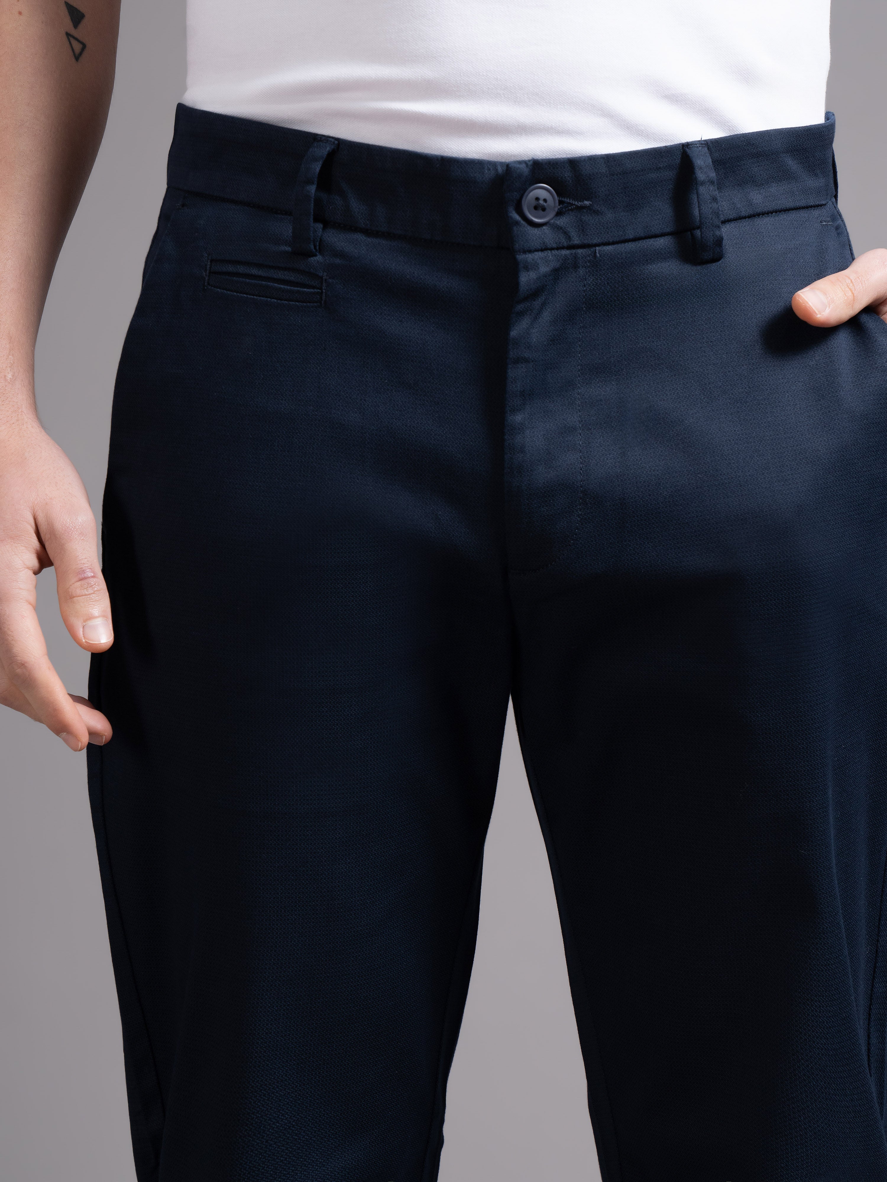Men Blue Smart Slim Fit Chinos