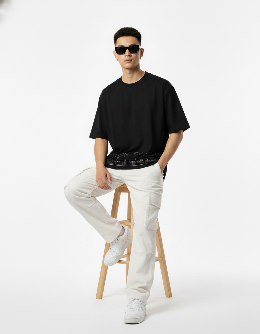 Men Printed Cotton Oversized T-Shirt