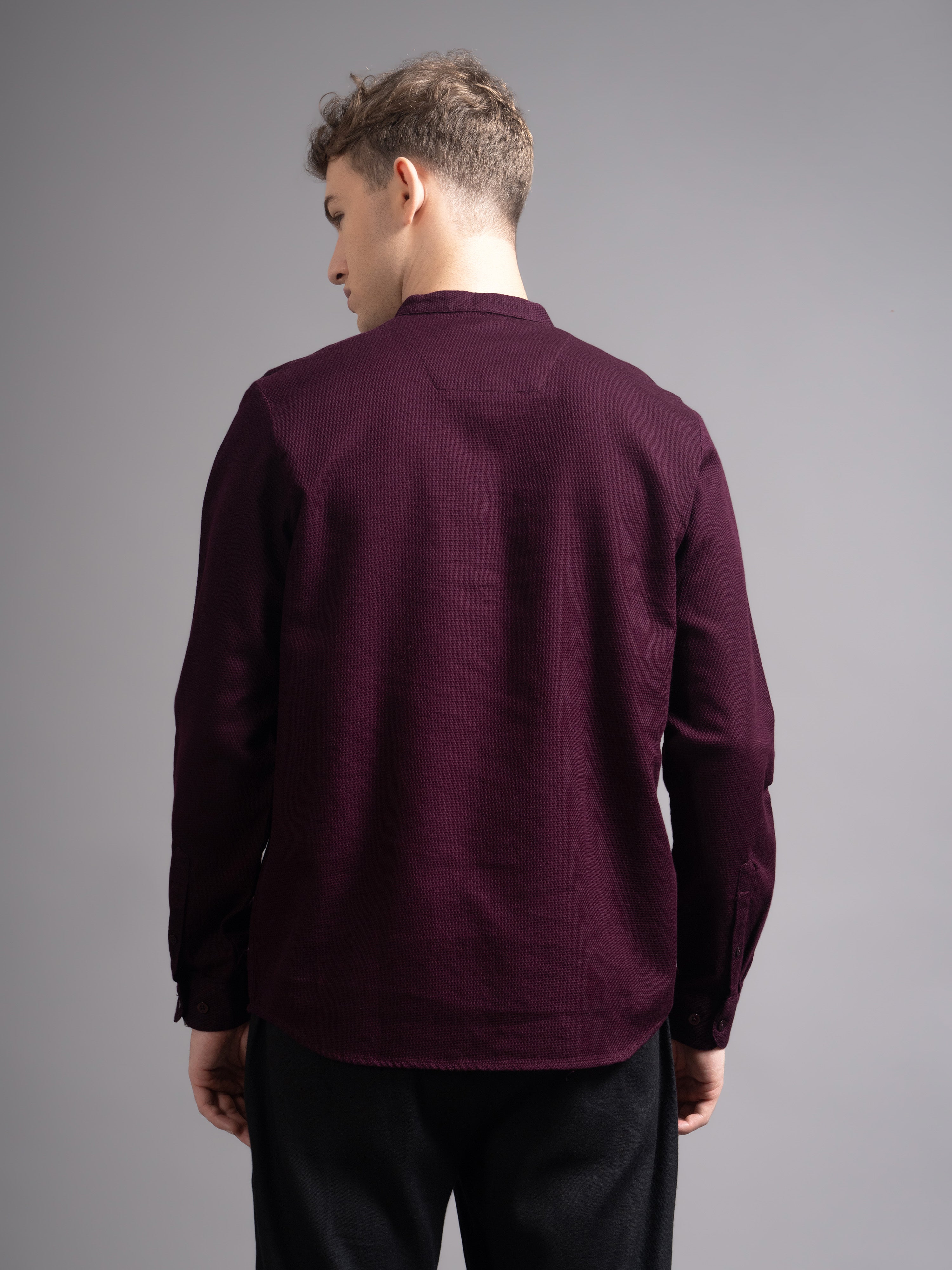 Men Burgundy Kurta Shirt