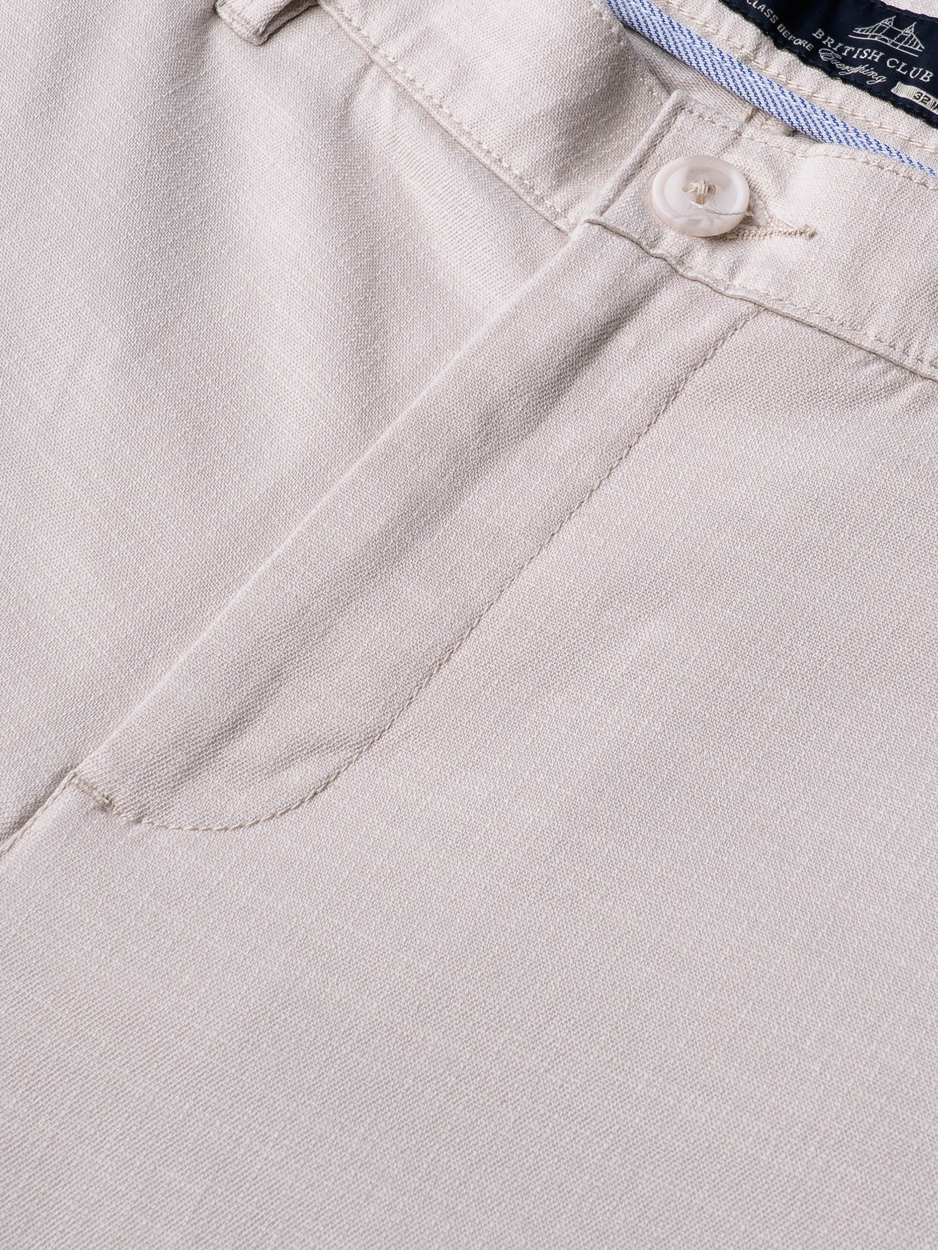 Men Cream Smart Slim Fit Chinos