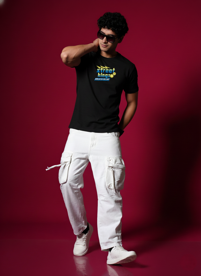 Men Round Neck Cotton T-Shirt