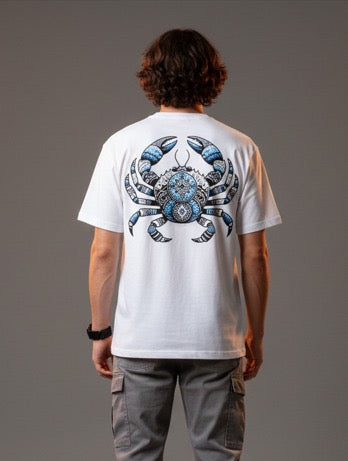 Men White Graphic Cotton Oversized T-Shirt