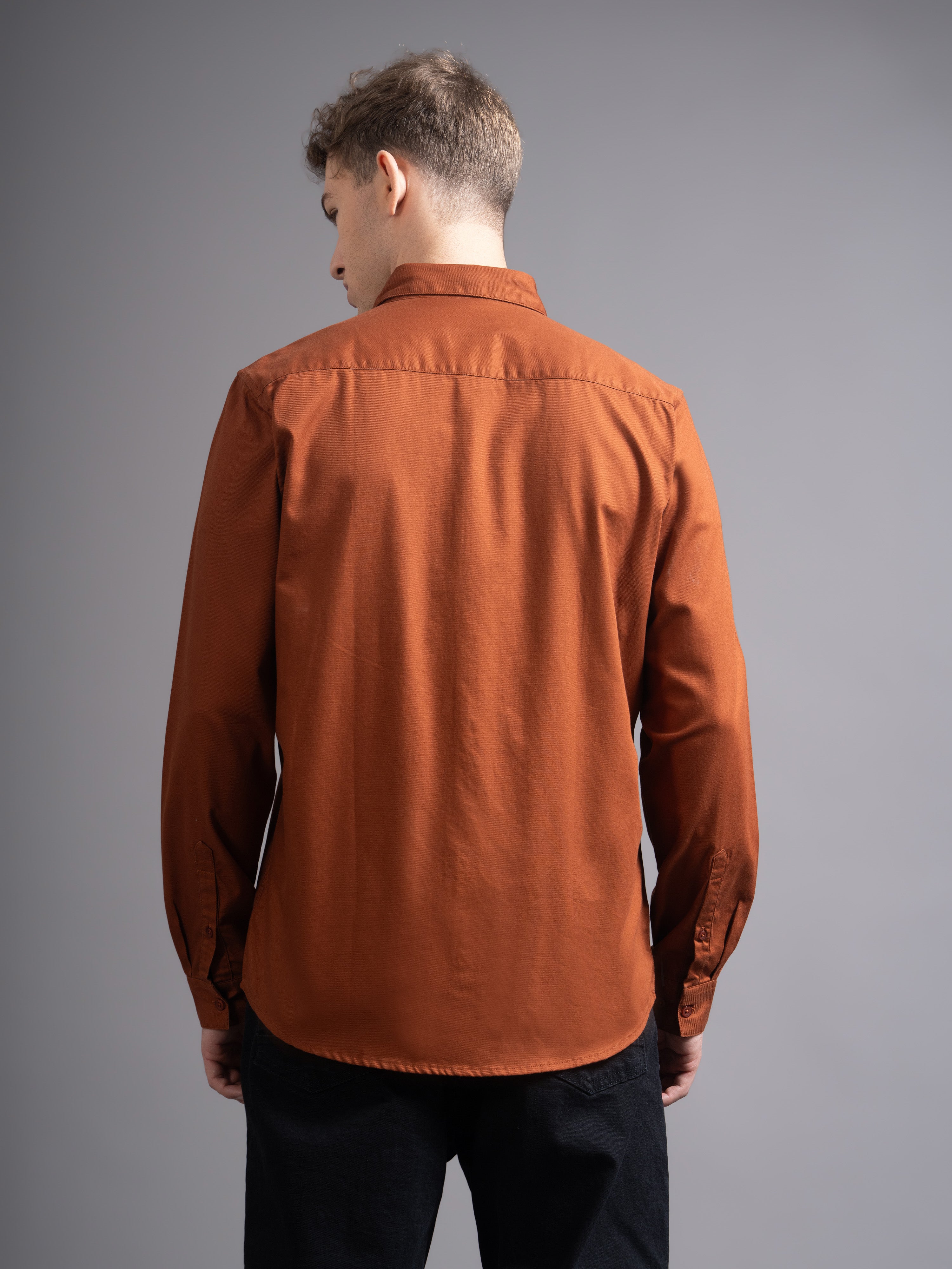 Men Rust Casual Shirt