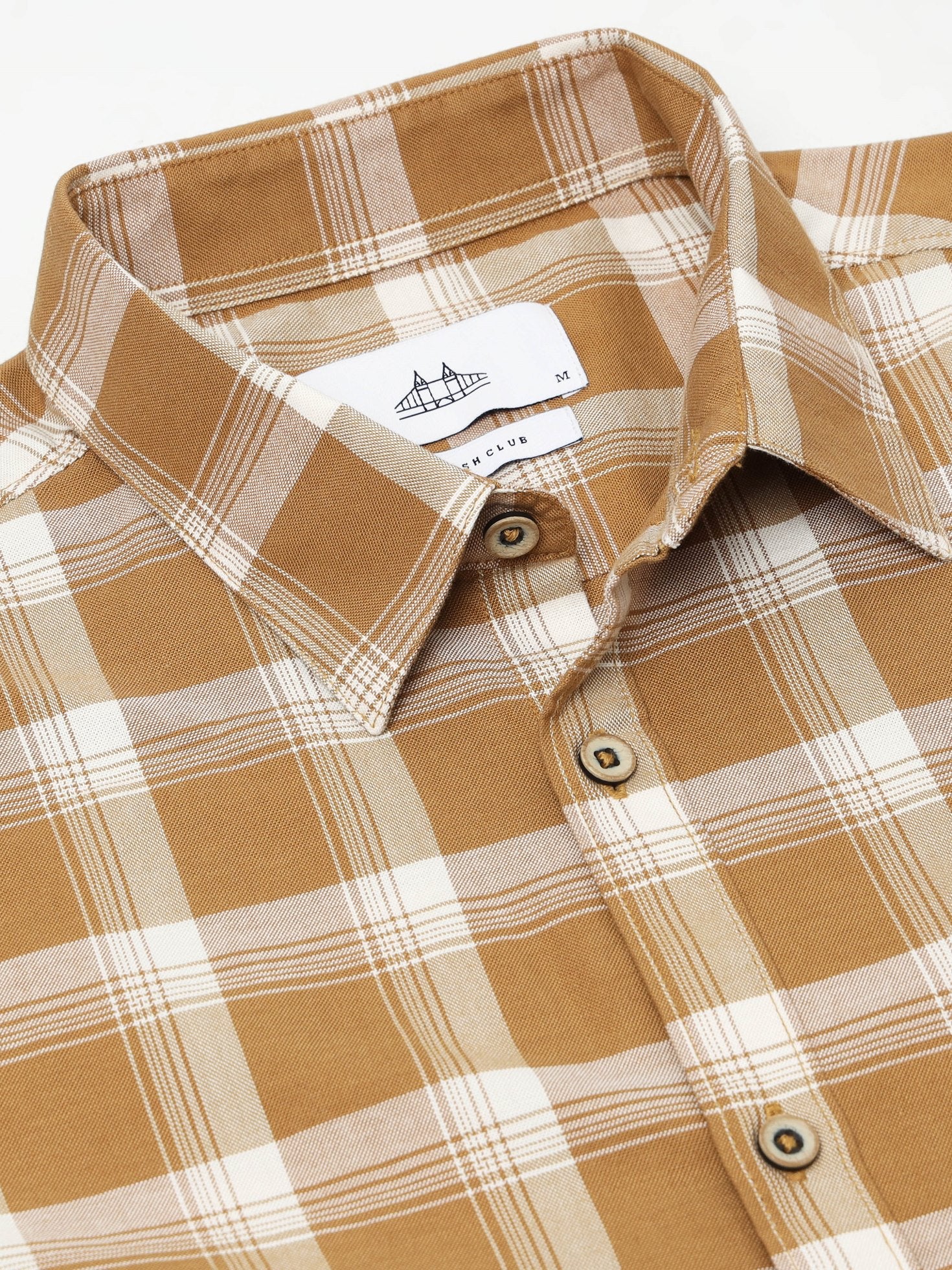 Men Khaki Check Shirt