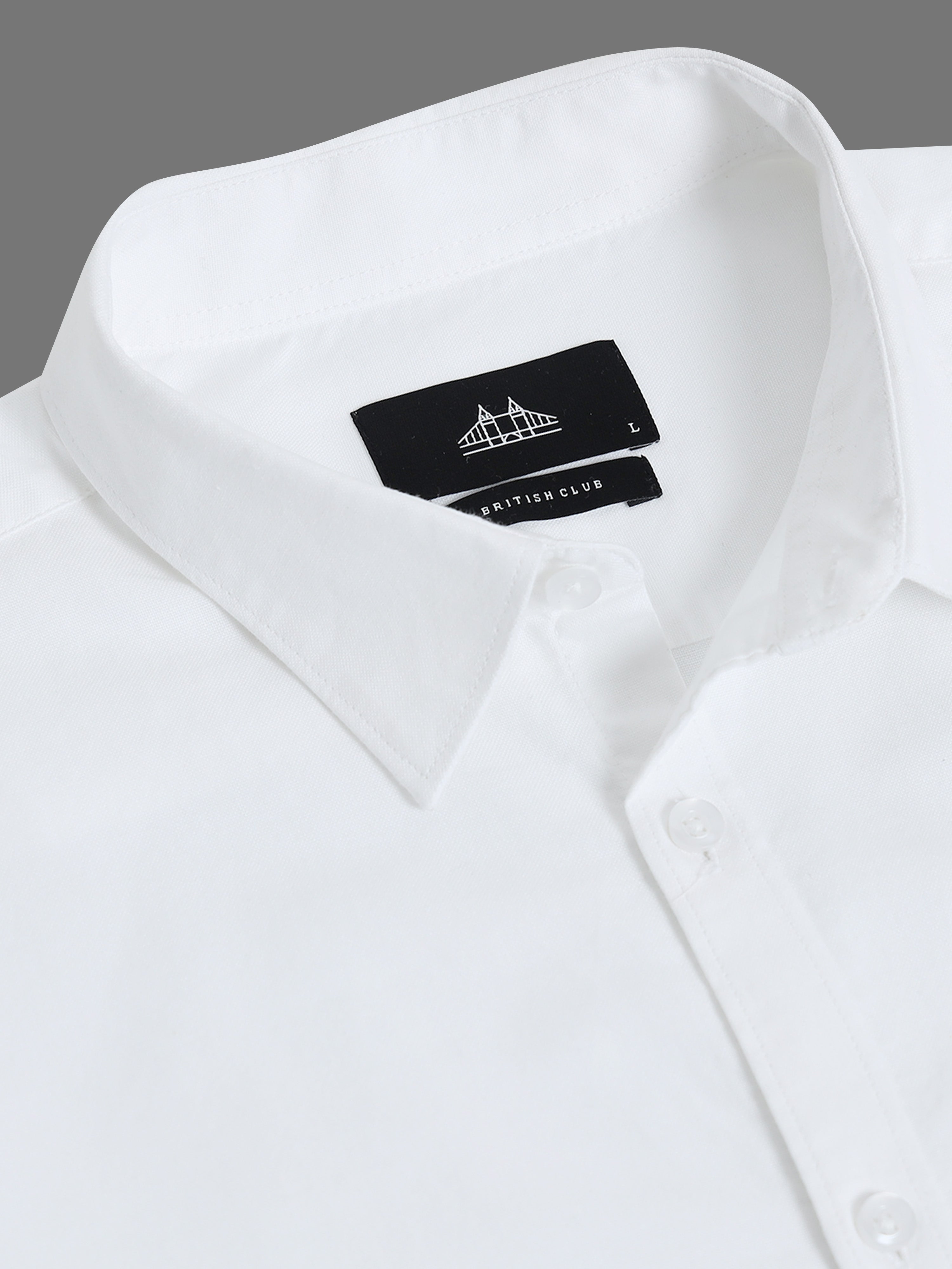 Men White Plain Shirt