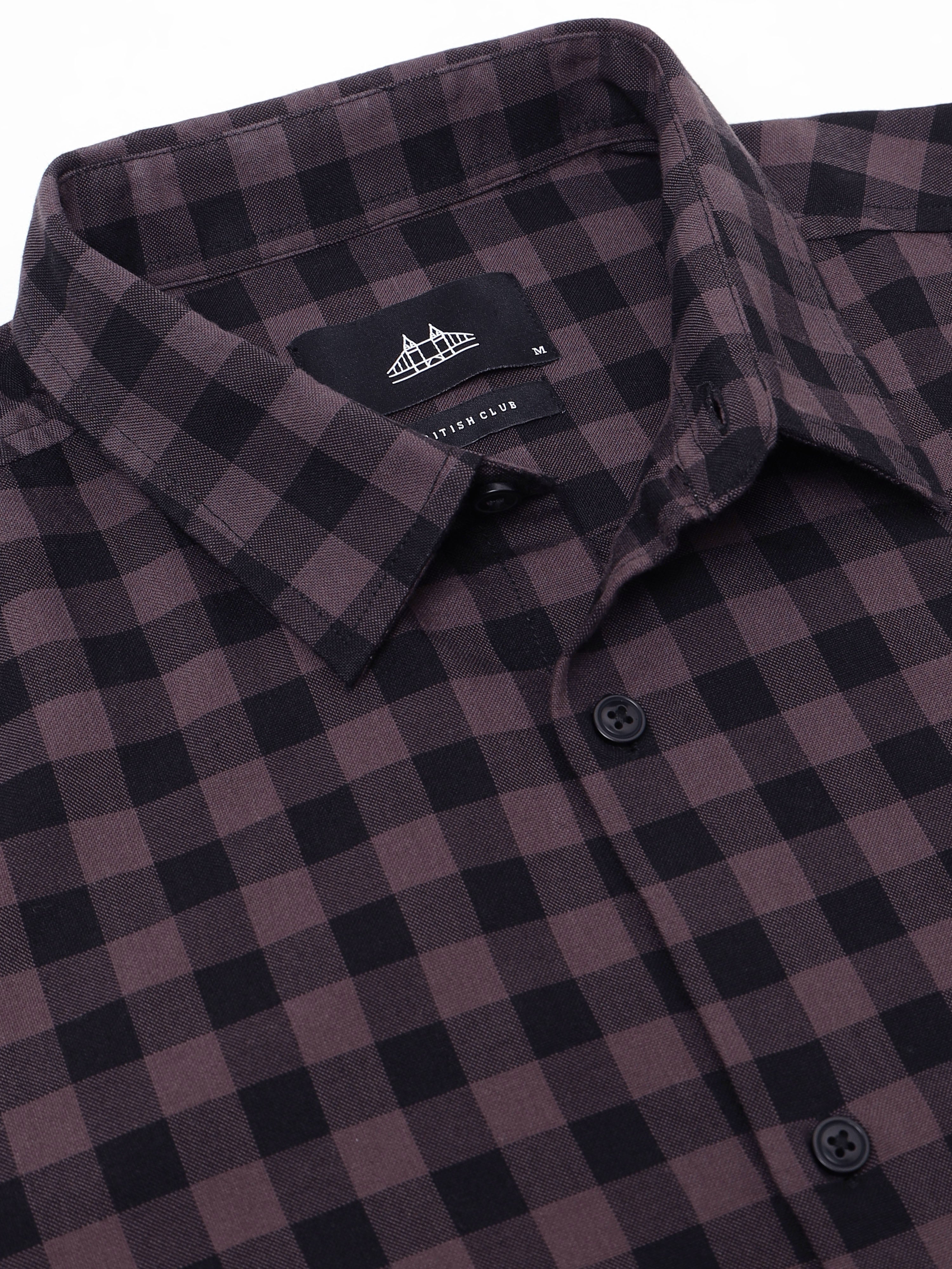 Men Purple Check Shirt