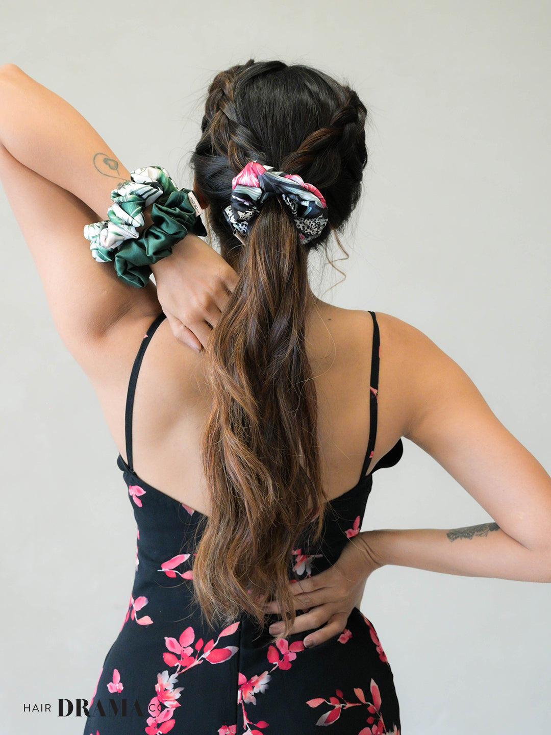 Tropical Satin Scrunchies Set Of 3