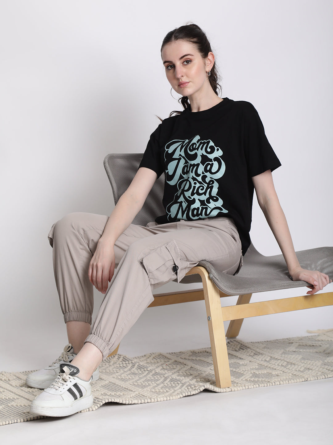 Women Grey Cargo Joggers with Flap Pockets