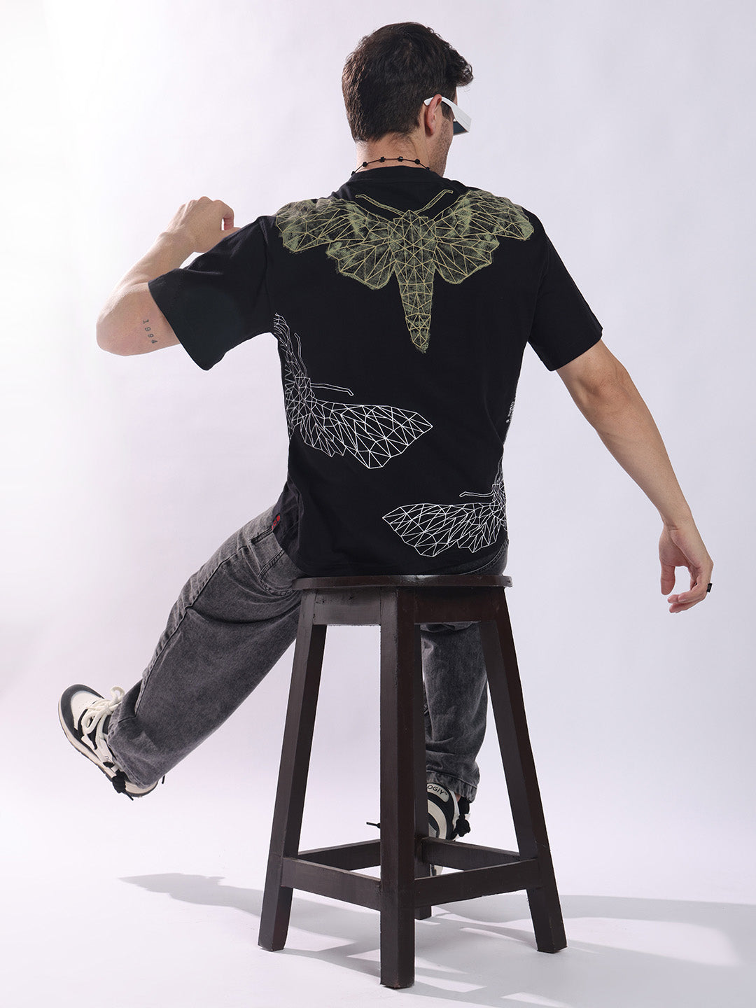 Men Black Cotton Oversized T-Shirt