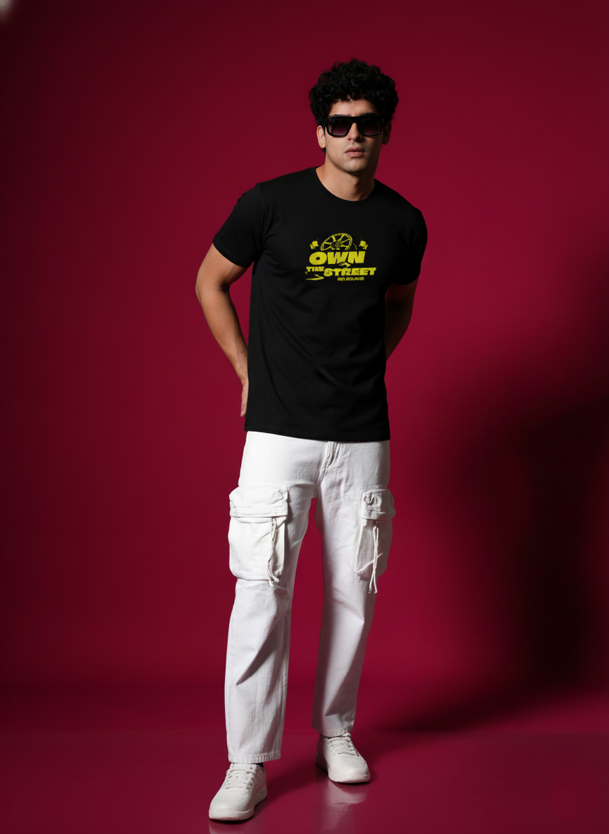 Men Round Neck Cotton T-Shirt