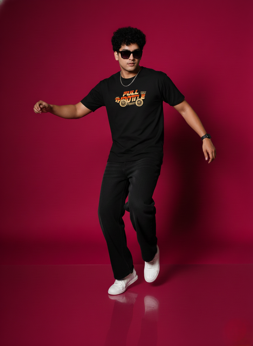 Men Round Neck Cotton T-Shirt