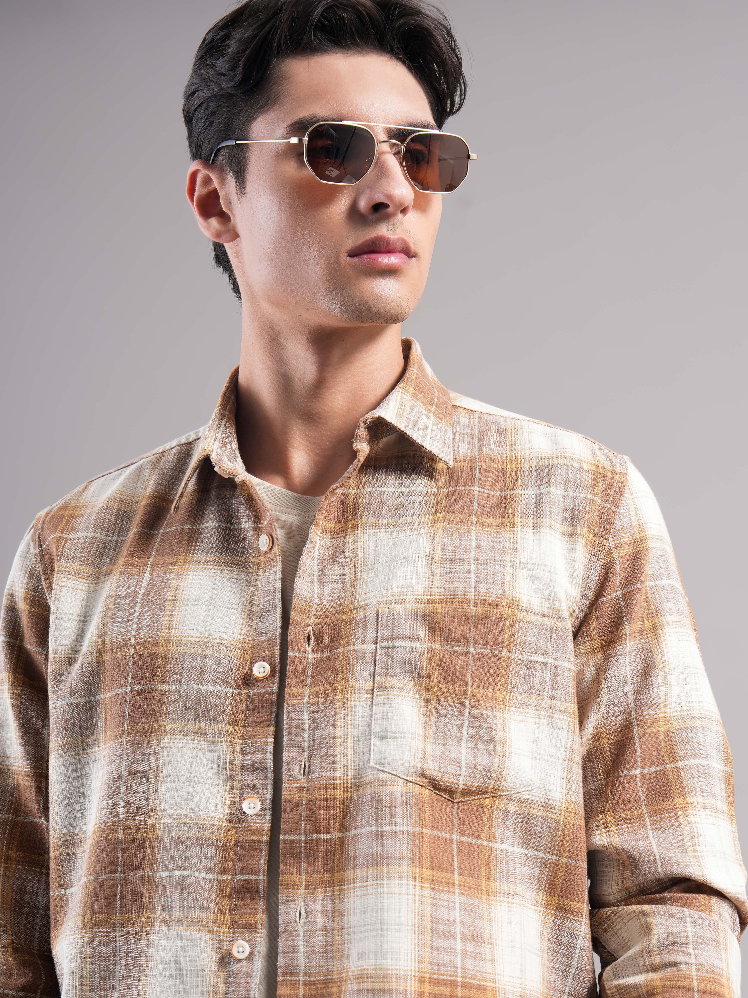 Men Cotton Checked Shirts