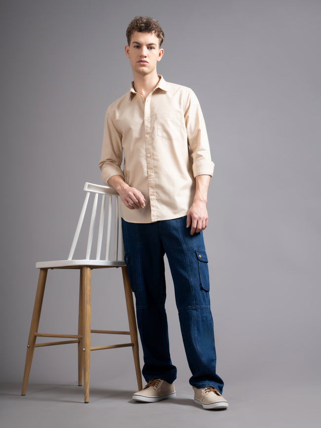 Men Beige Casual Shirt