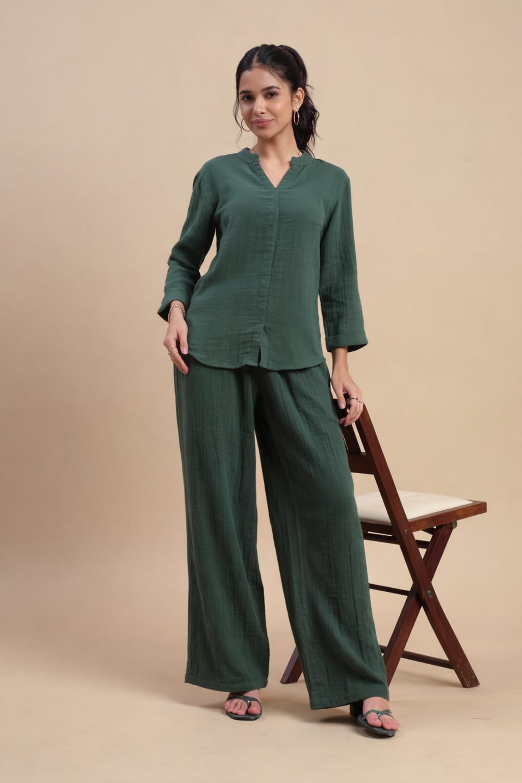 Women Green Casual Pants