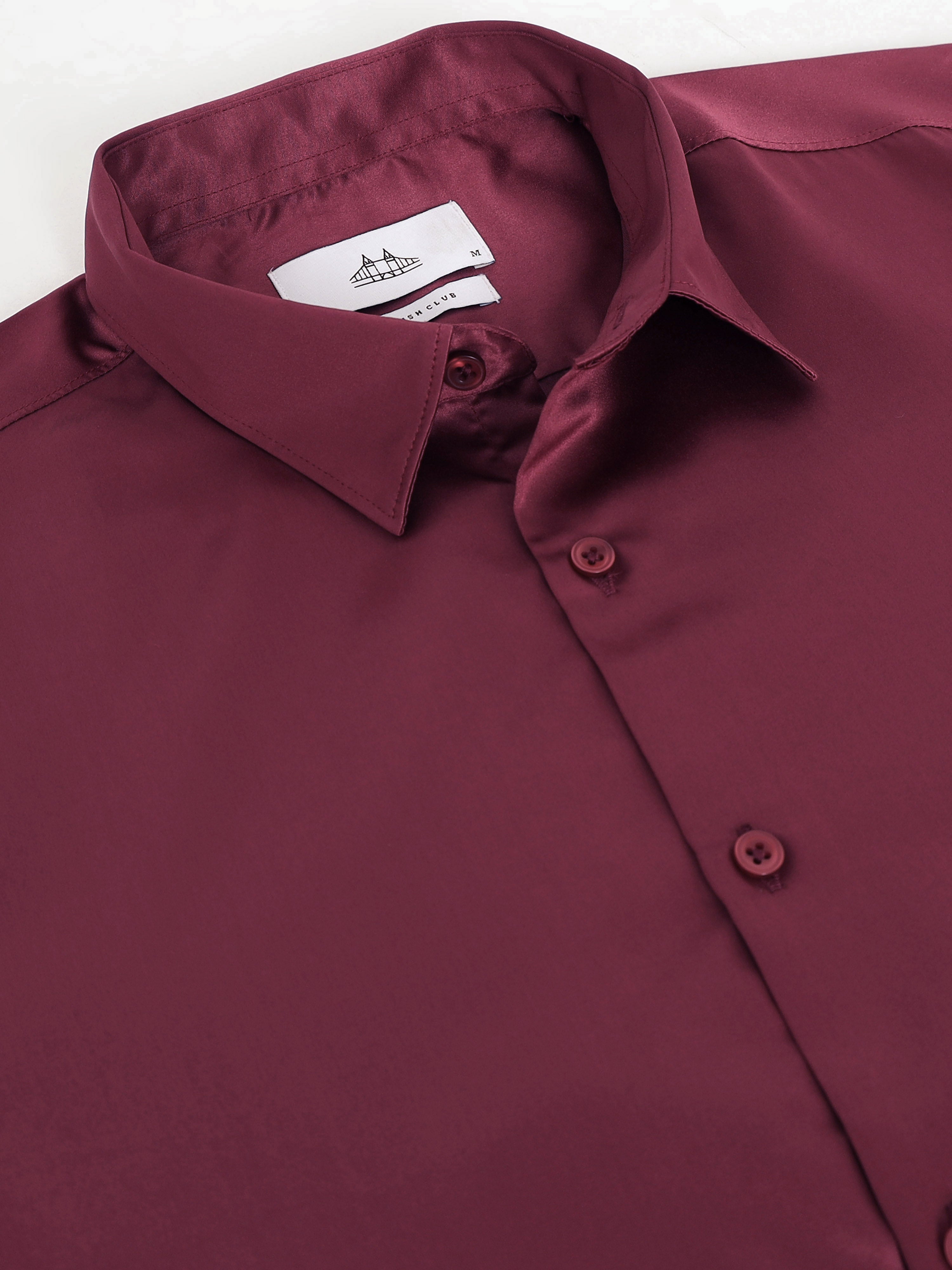 Men Burgundy Solid Shirt