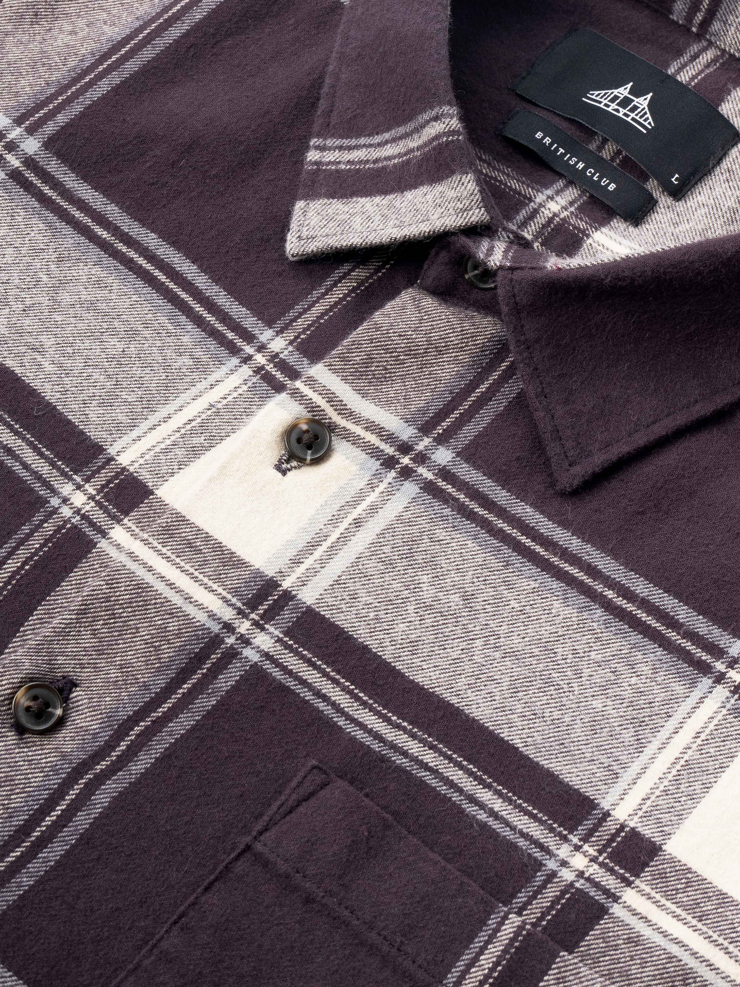 Men Brown Flannel Checked Shirt