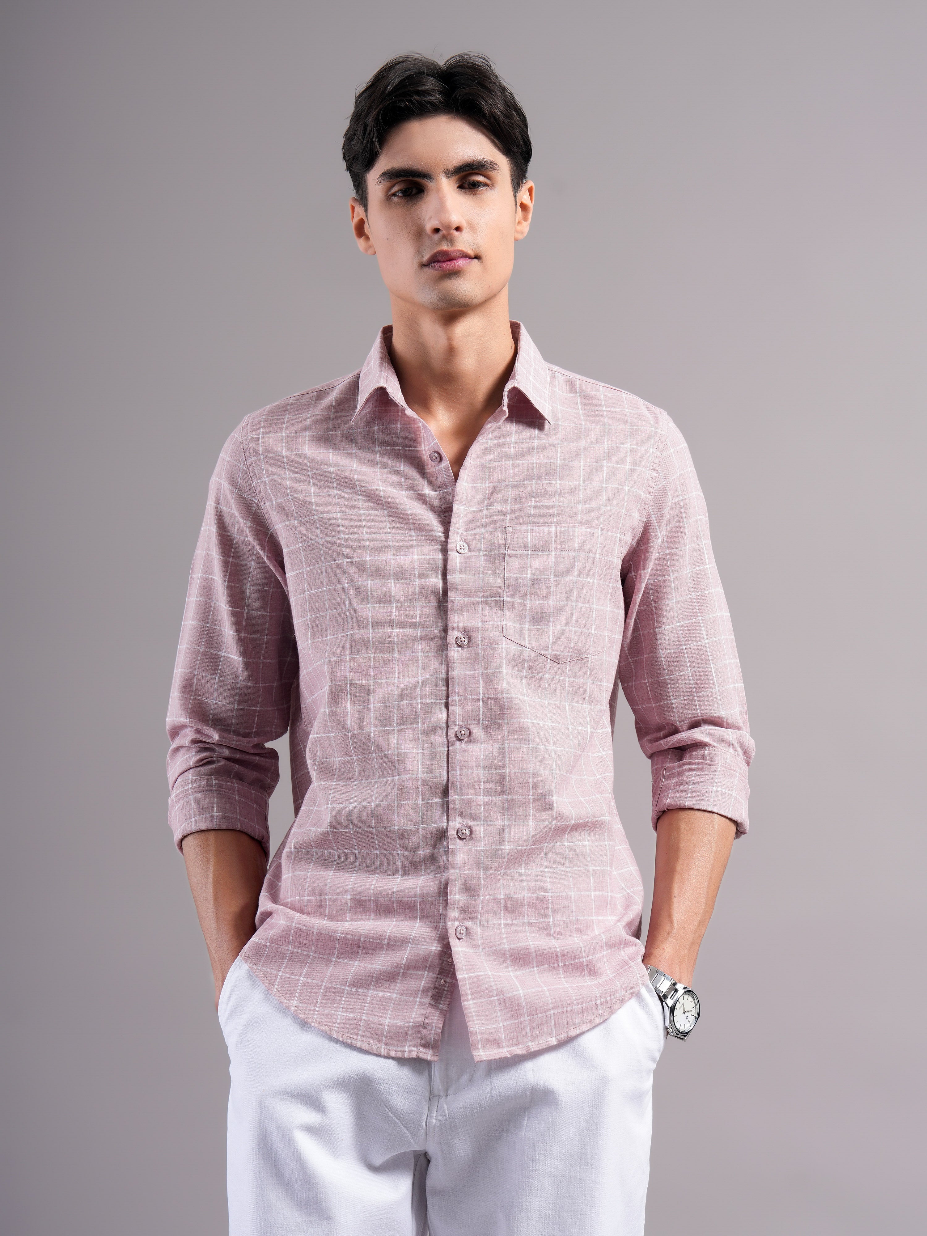 Men Polycotton Checked Shirts