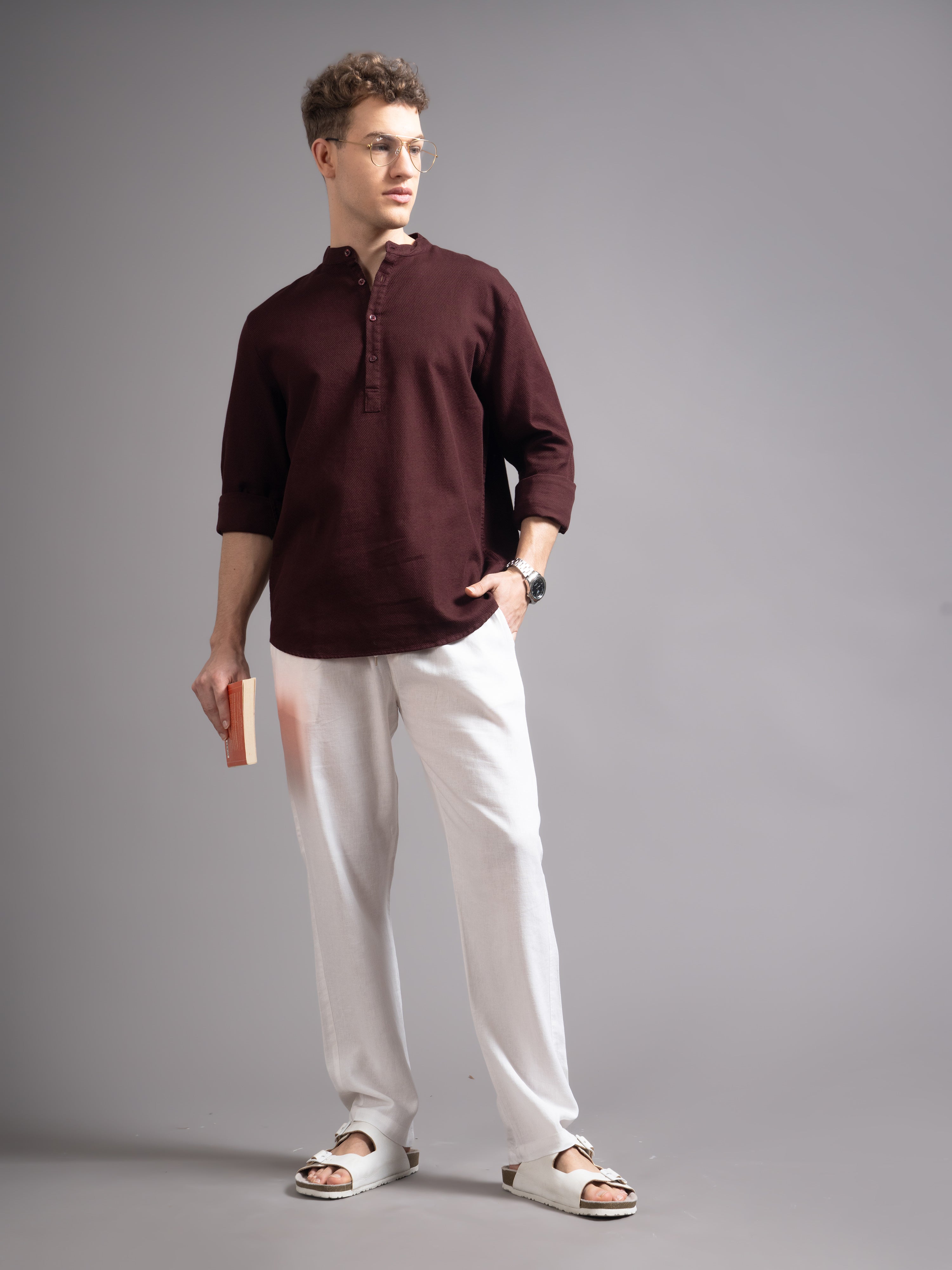 Men Copper Kurta Shirt