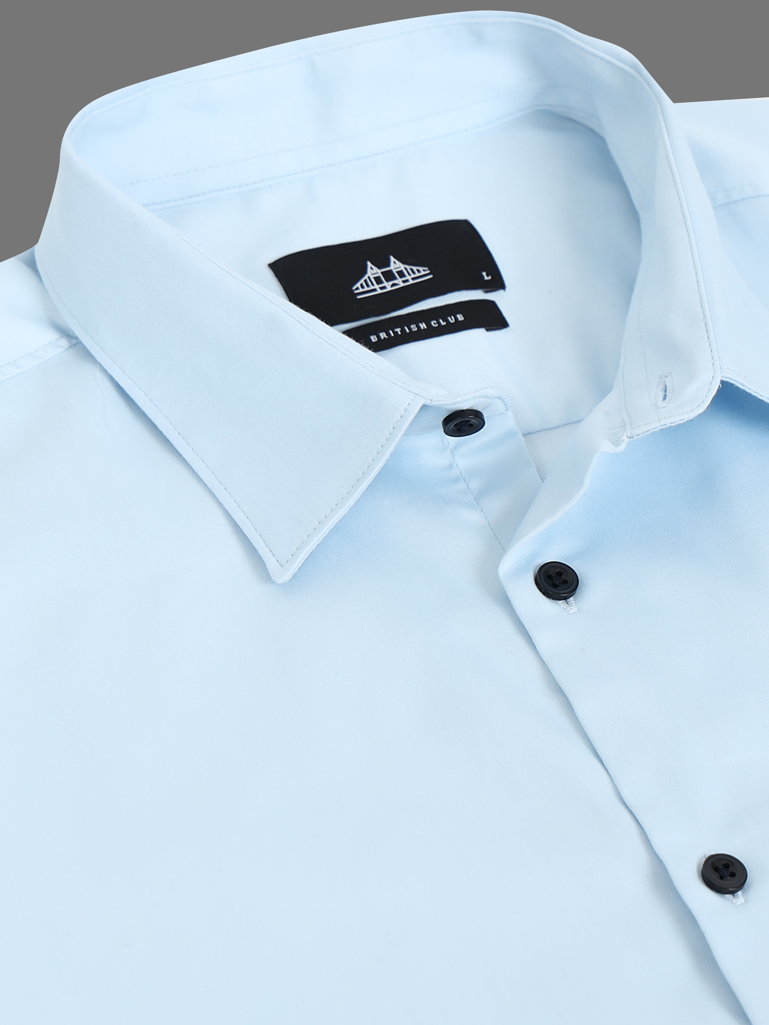 Men Blue Satin Shirt