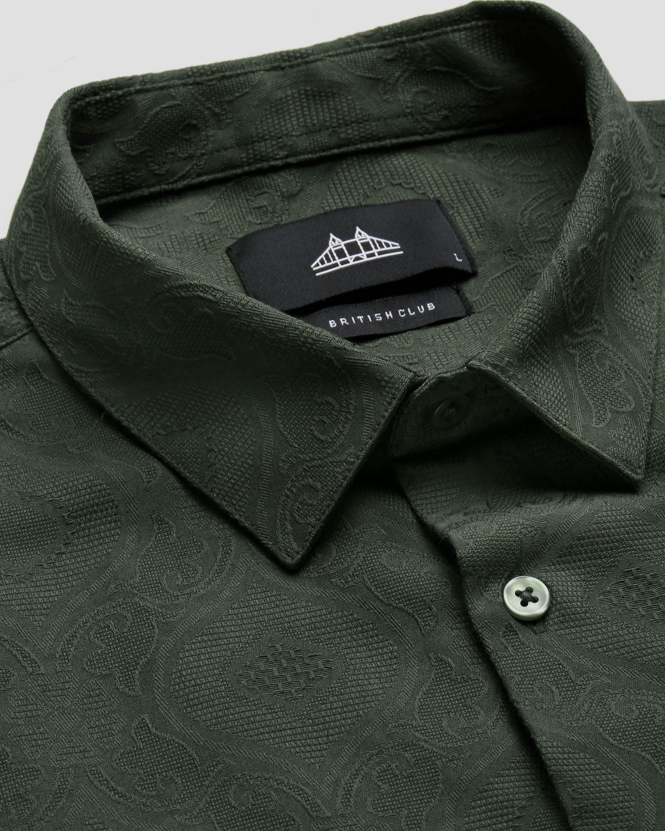 Men Olive Casual Shirt