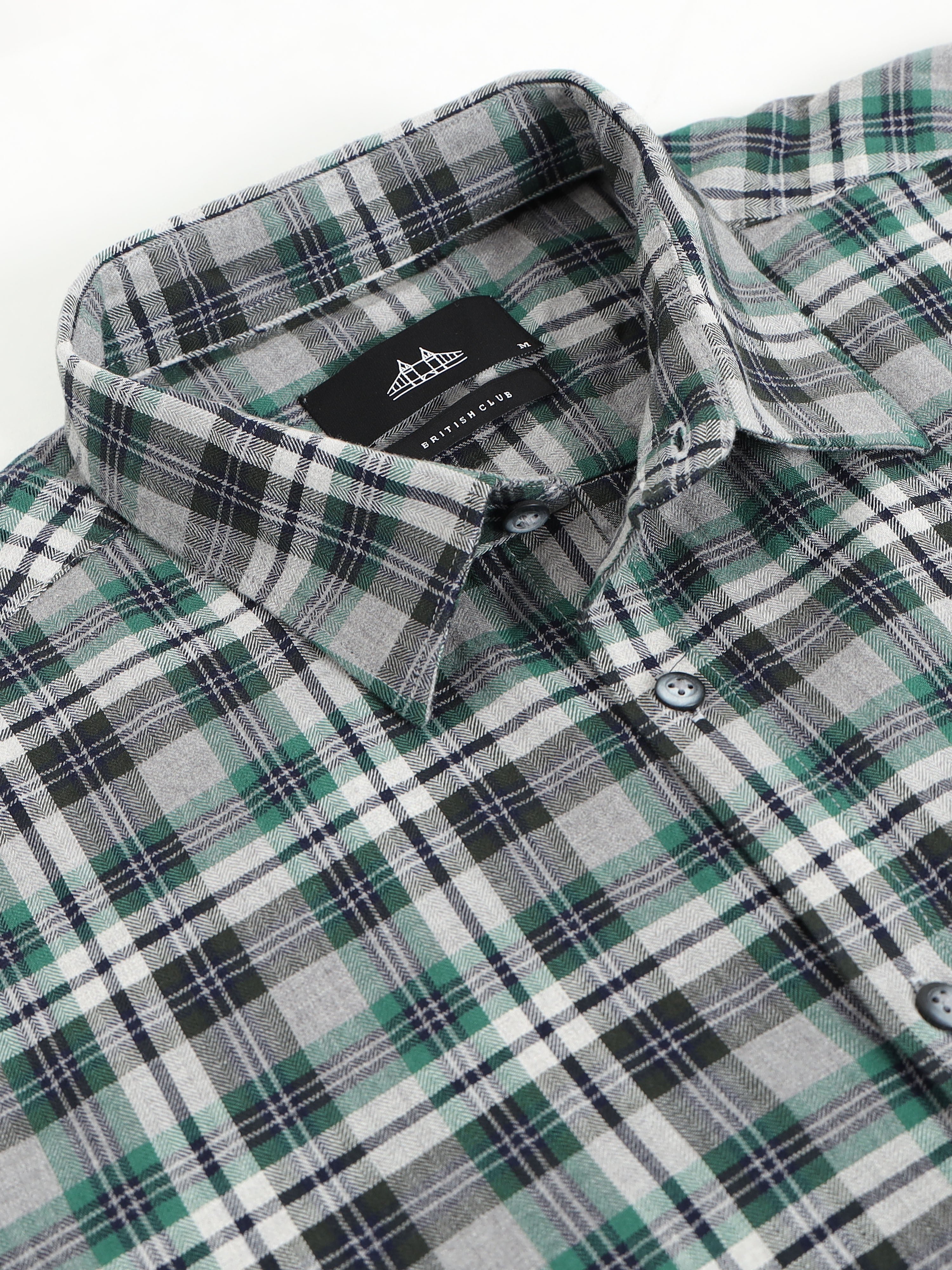 Men Green Checked Shirt