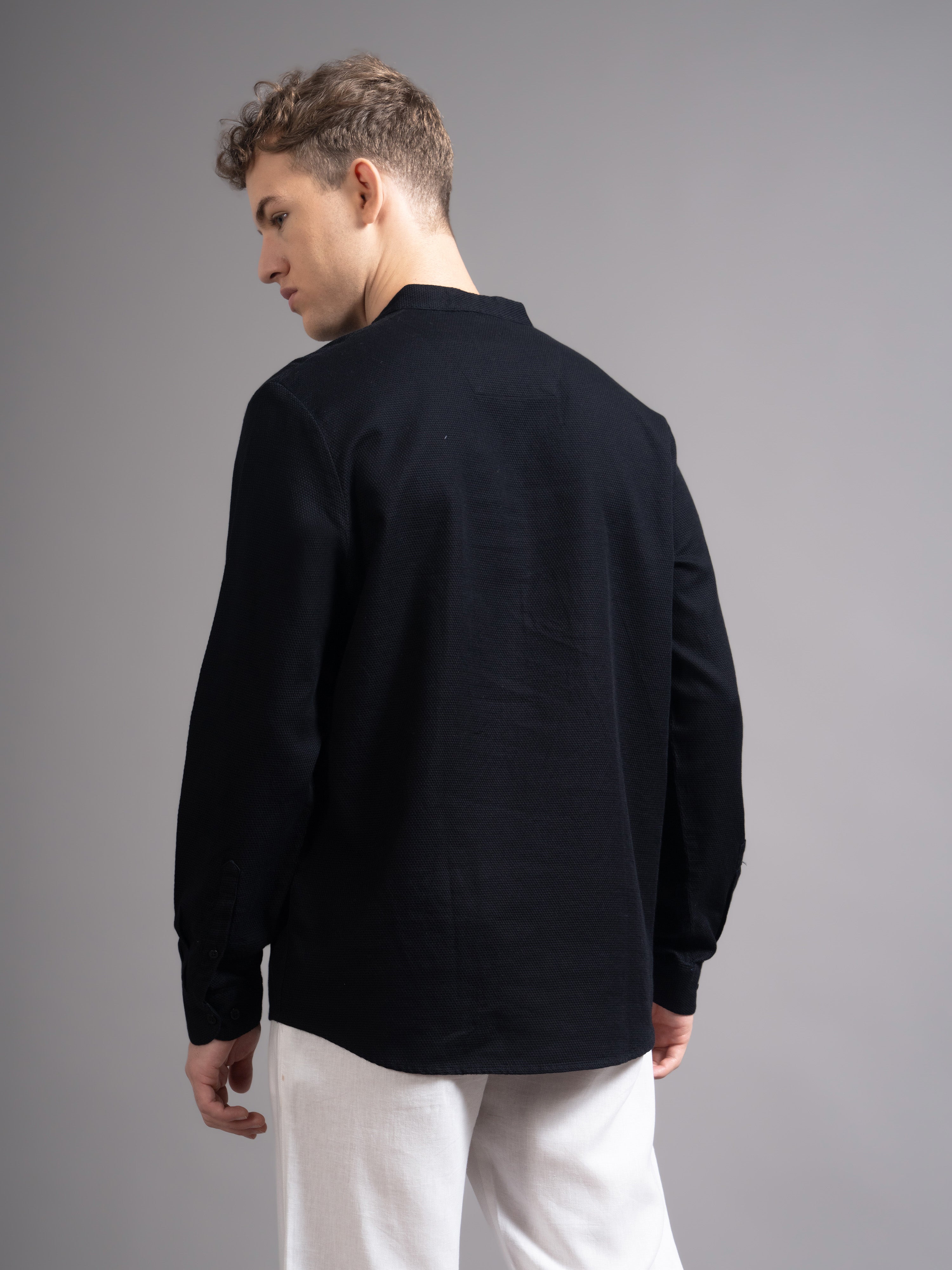 Men Black Kurta Shirt