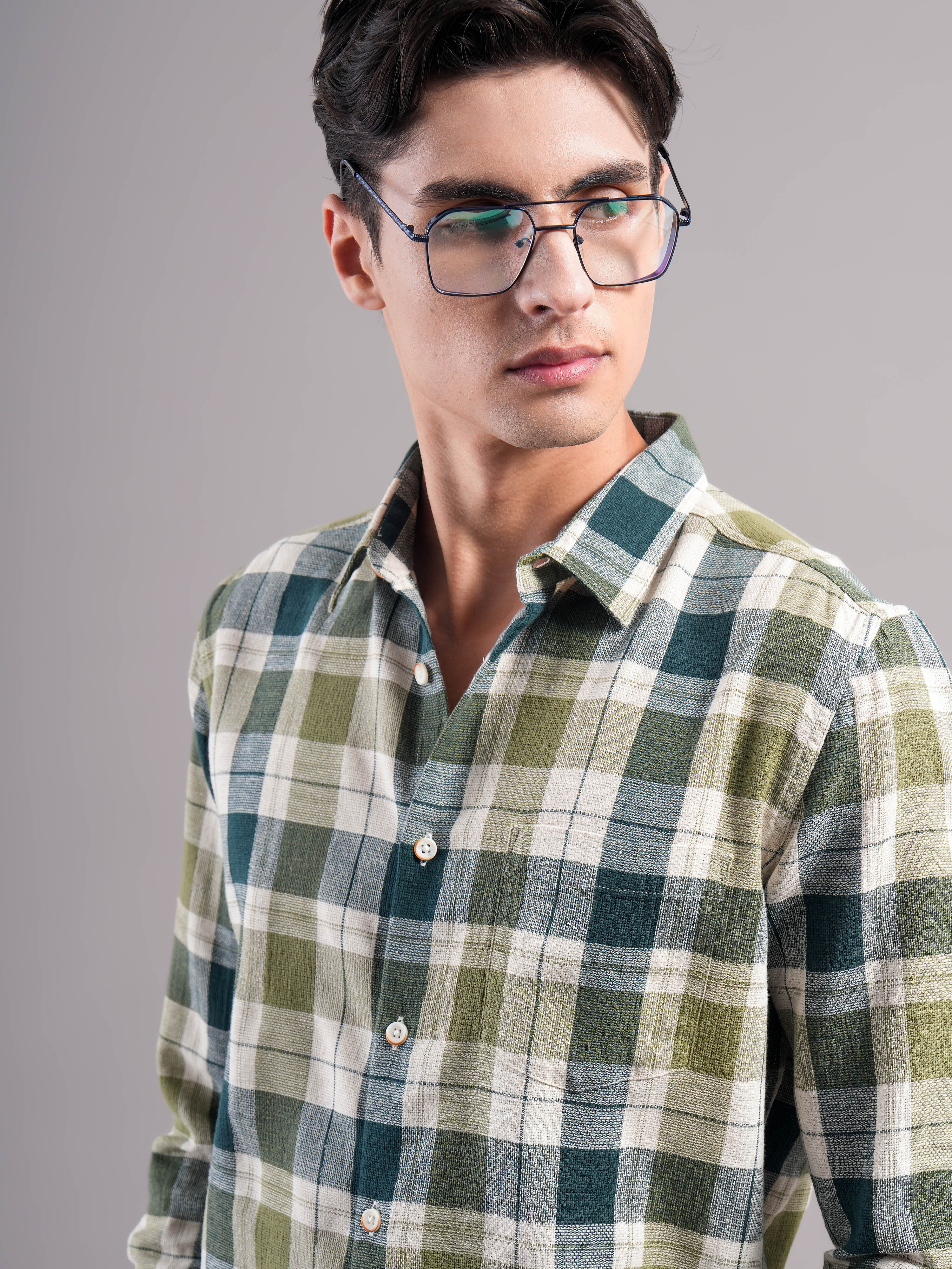 Men Cotton Checked Shirts