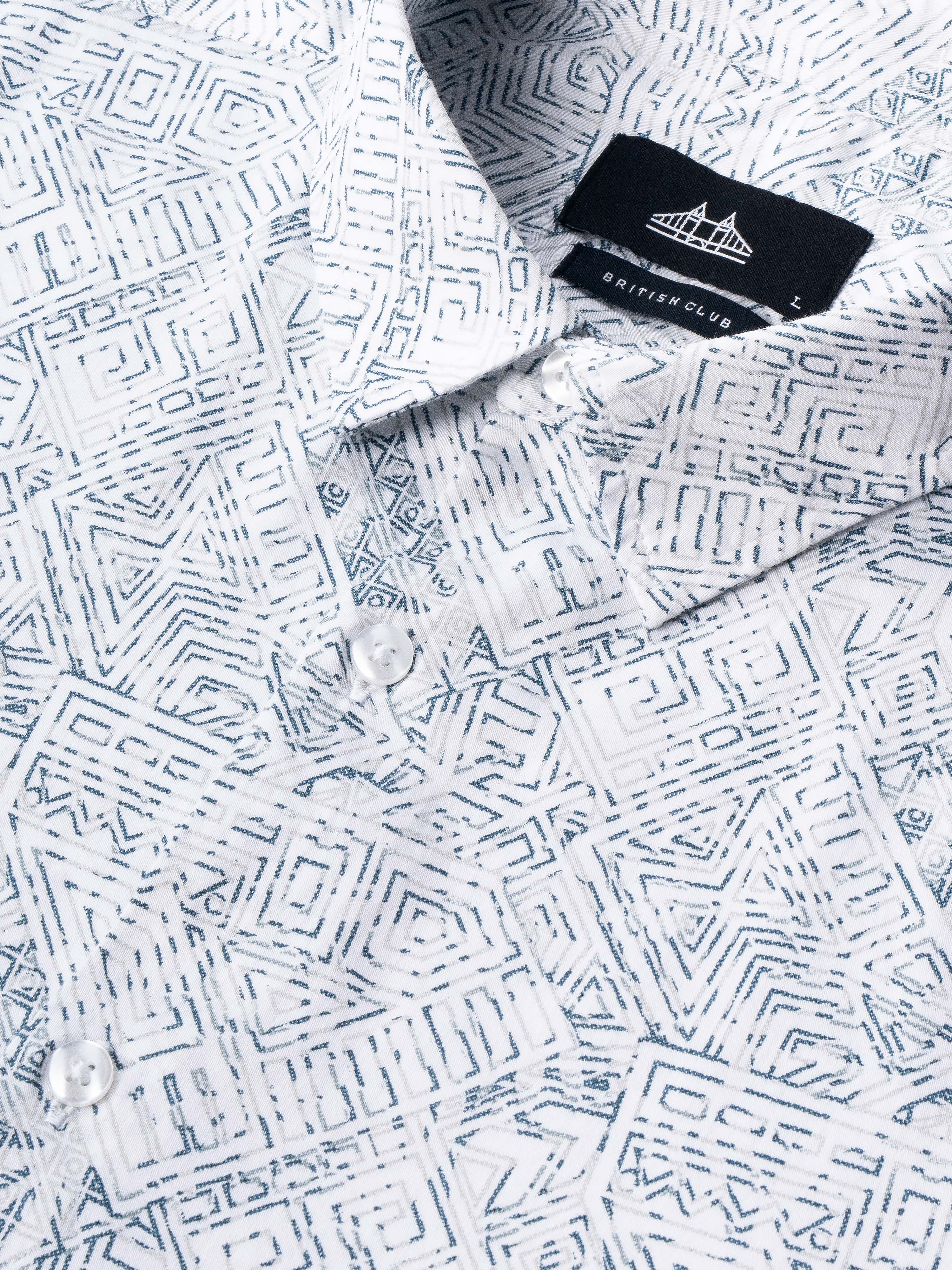 Men White Printed Shirt