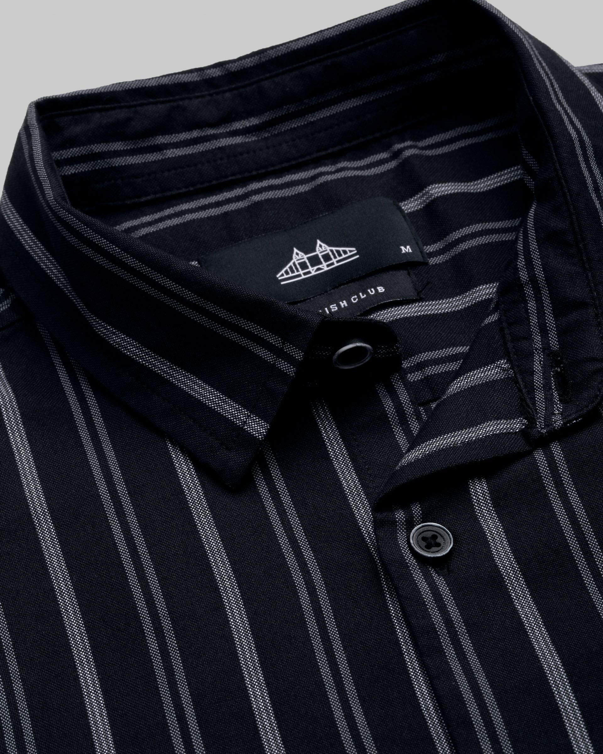 Men Black Striped Shirt