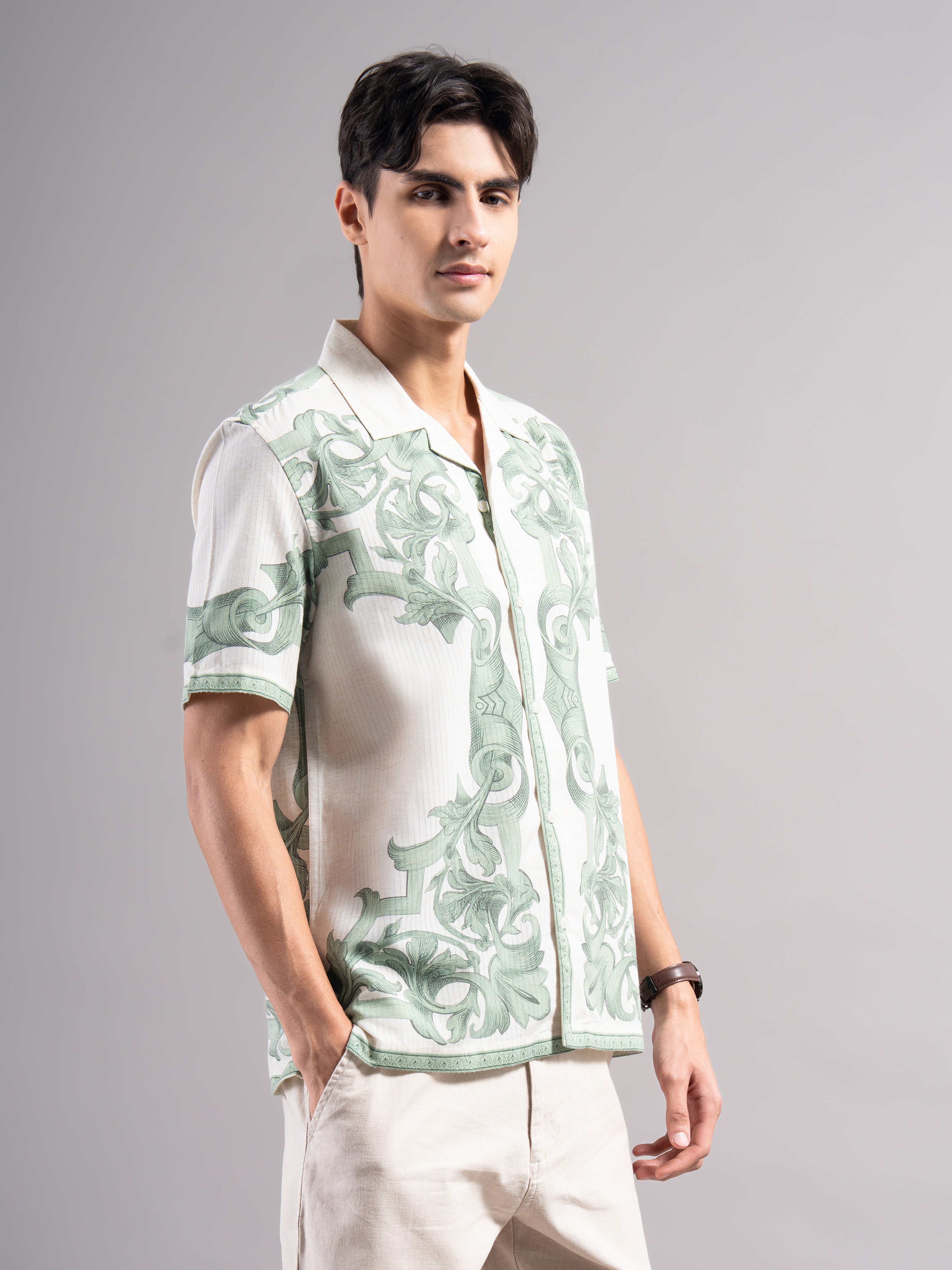 Men Polyester Printed Shirts