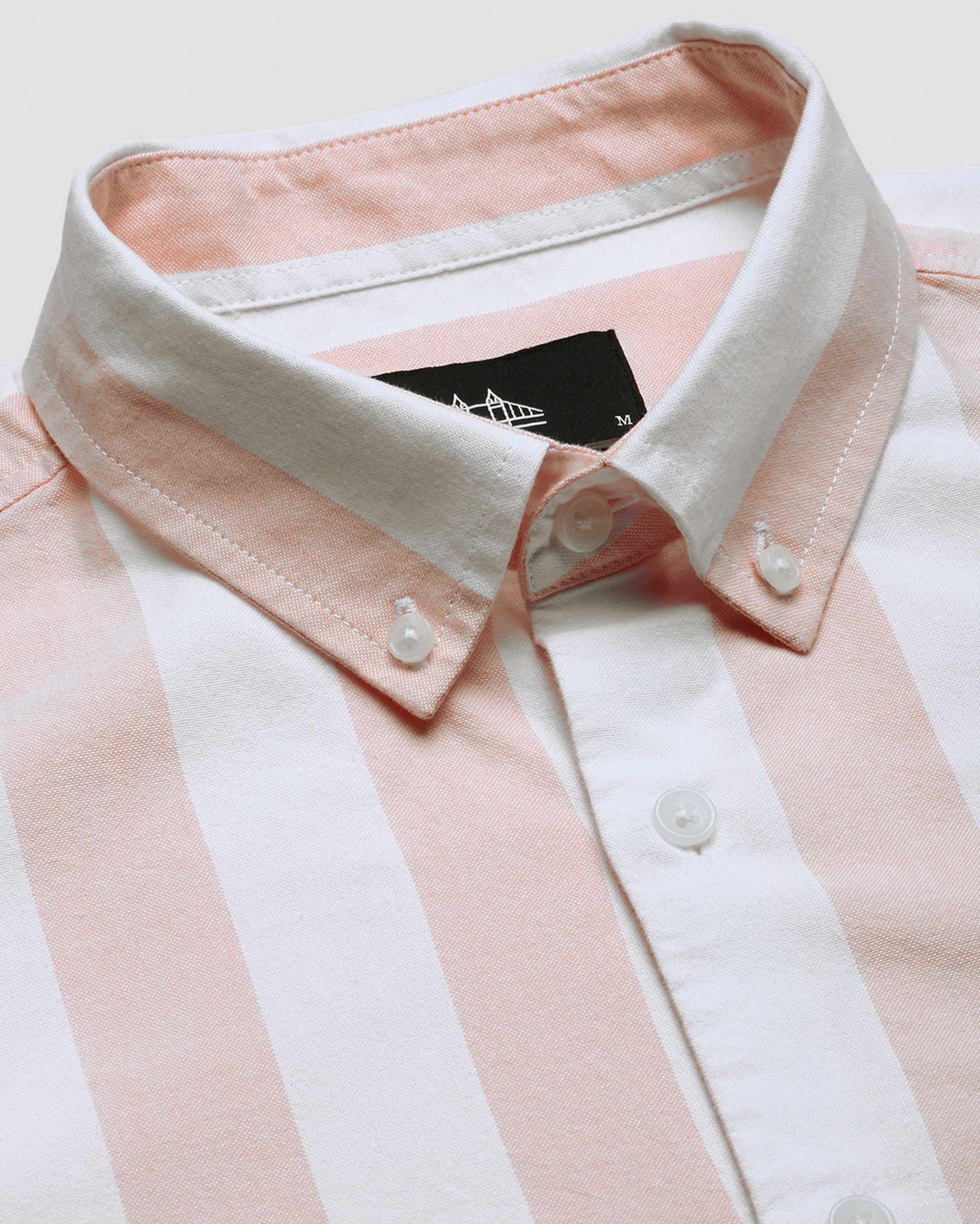 Men Orange Striped Shirt