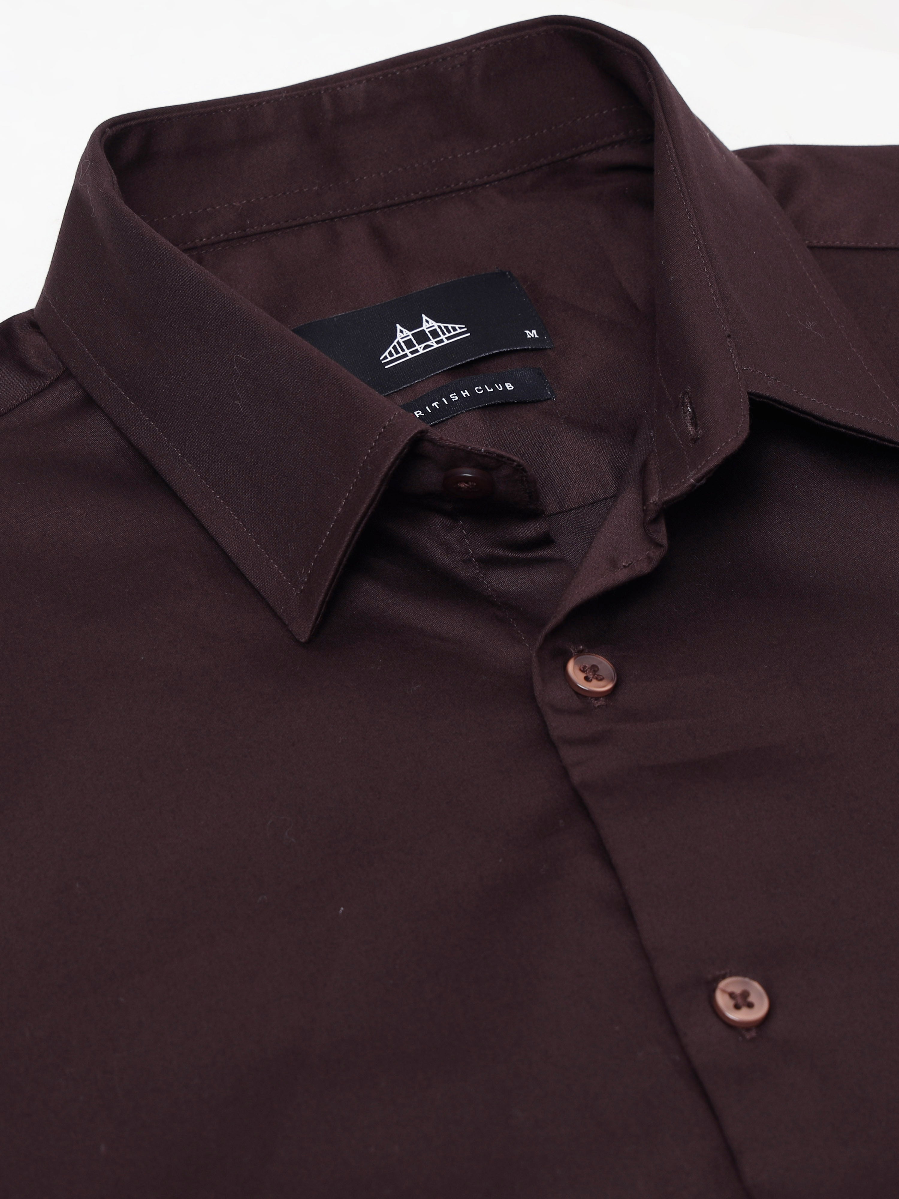 Men Brown Solid Shirt