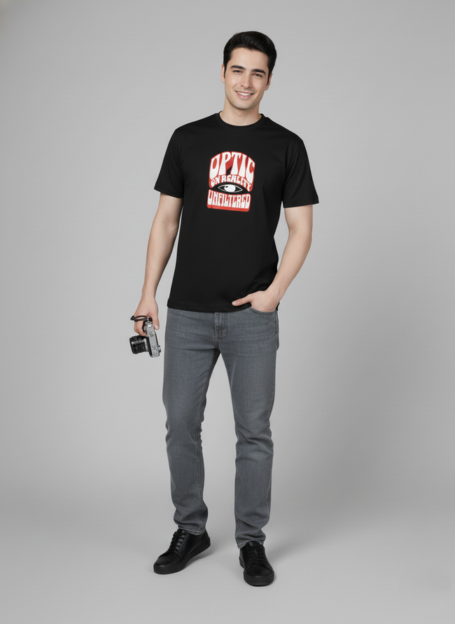 Men Cotton Black Printed Tshirt
