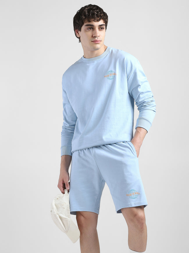 Men Blue Oversized Co-ord Set