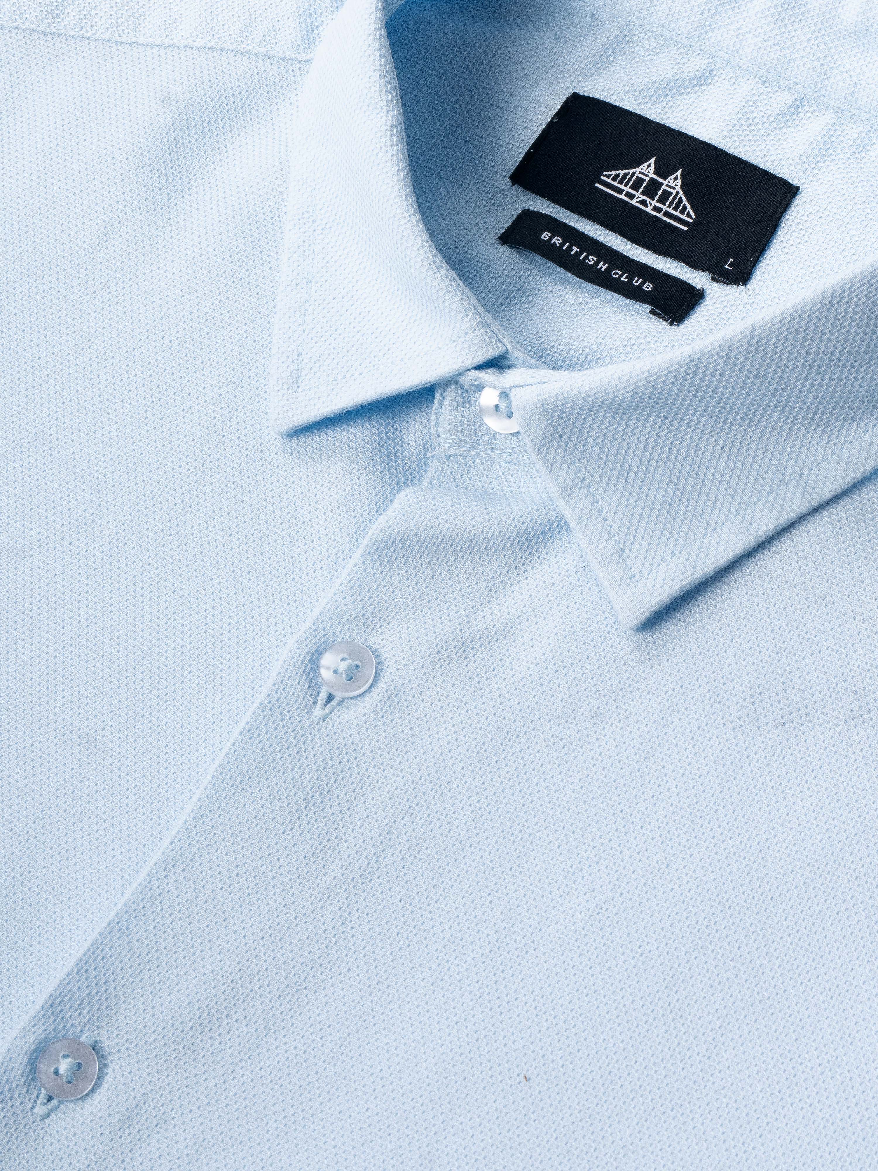 Men Blue Cotton Shirt