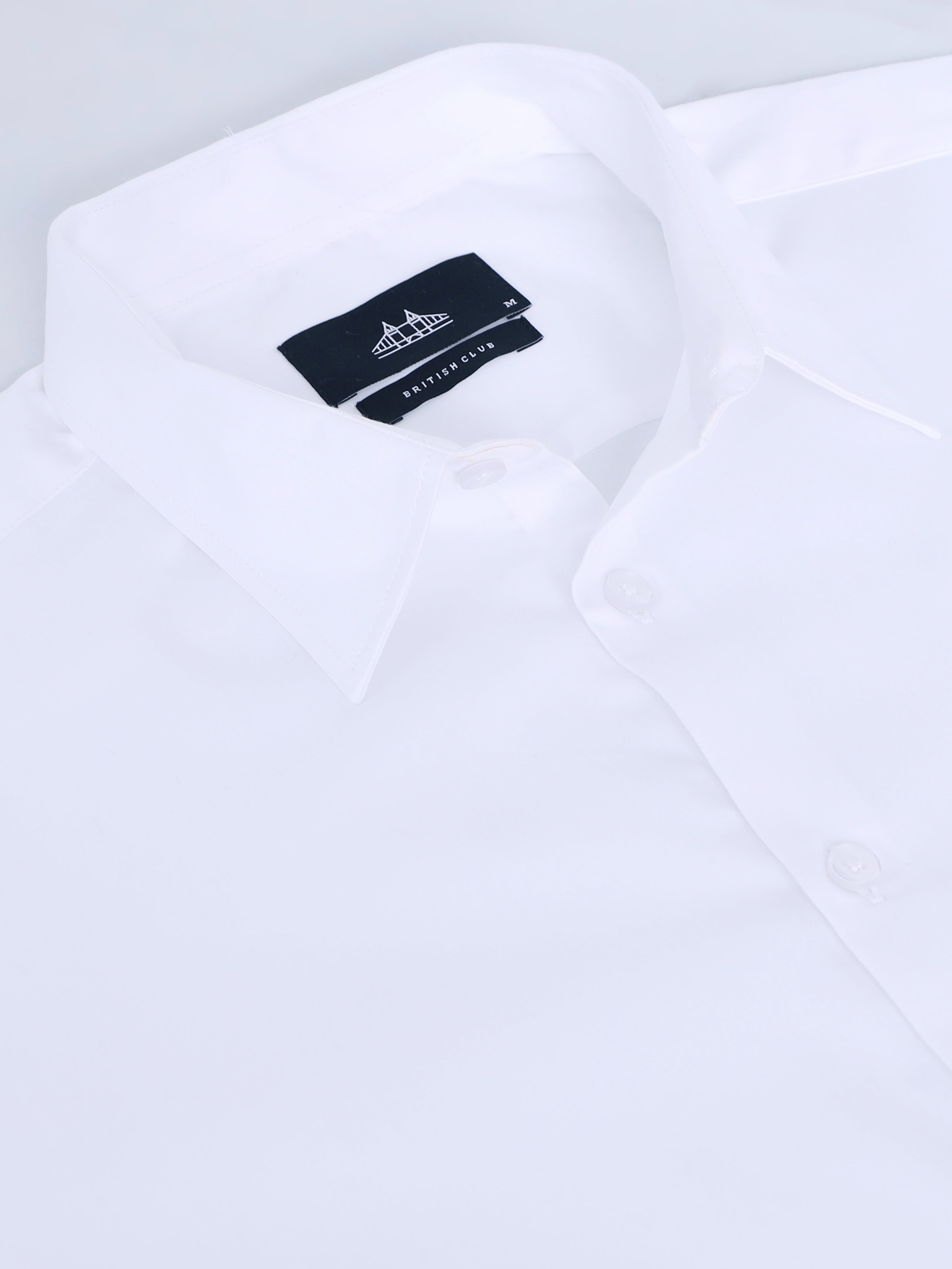Men White Solid Shirt