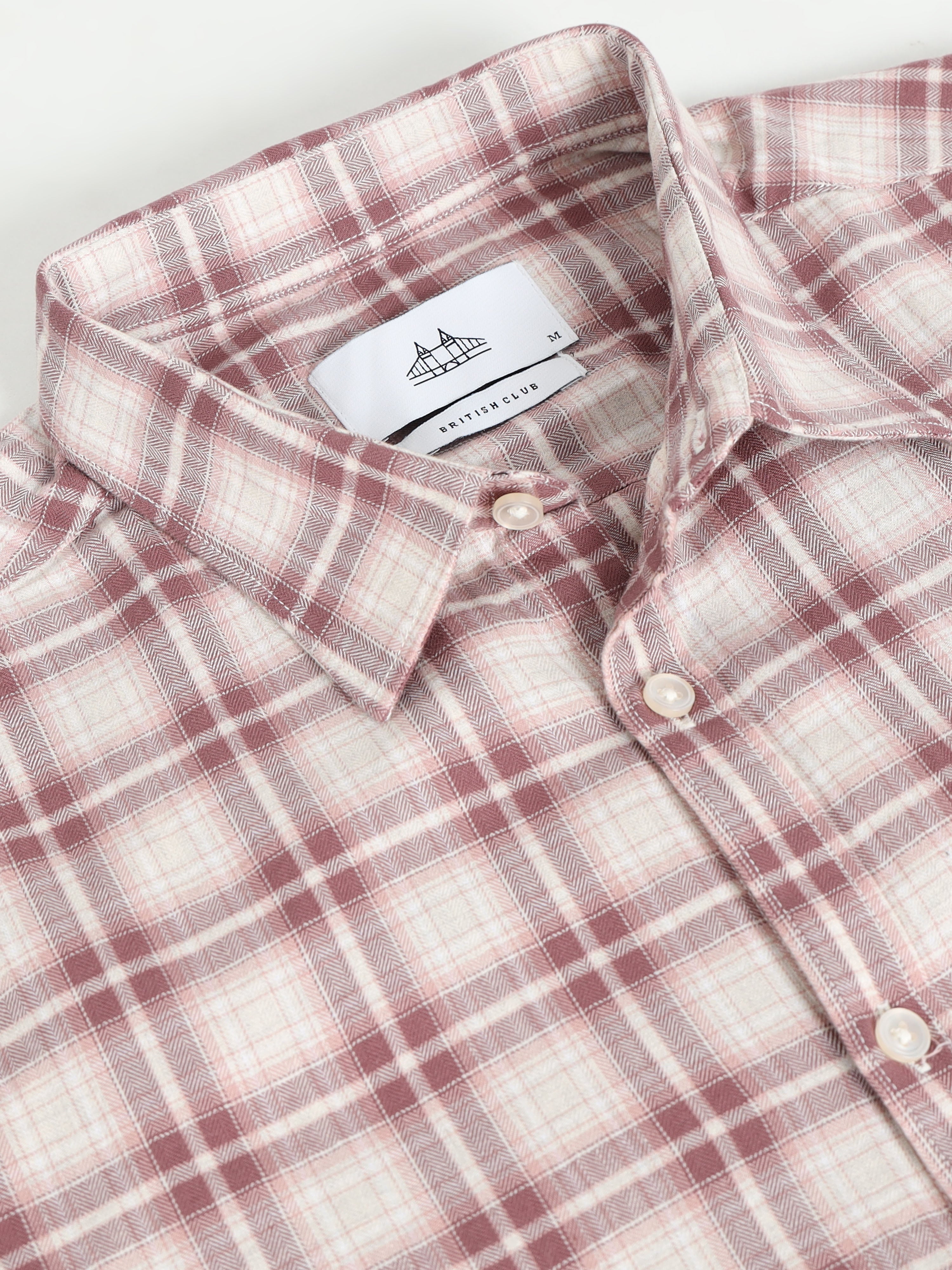 Men Mauve Checked Shirt