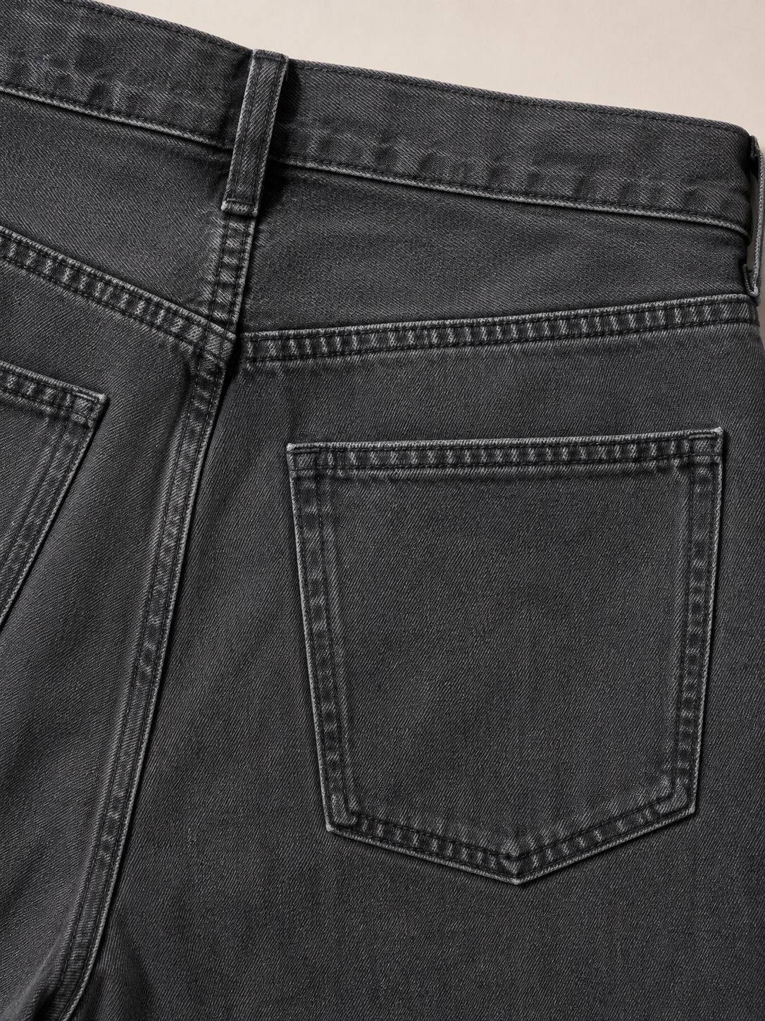 Men Black Washed Denim Shorts