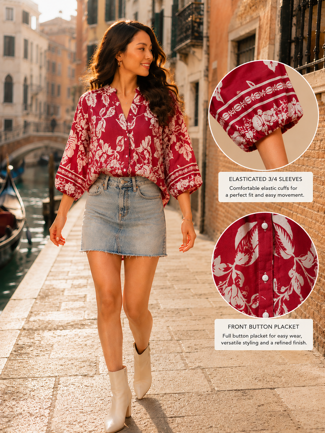 Women Red Floral printed Shirt