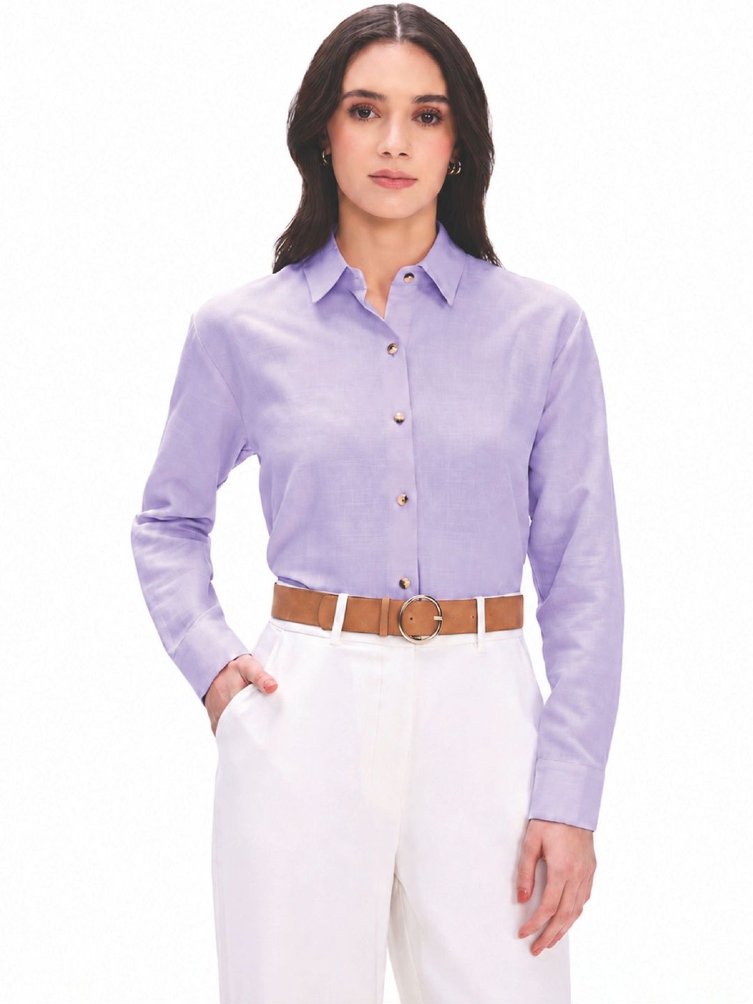 Women Lavender Formal Shirt