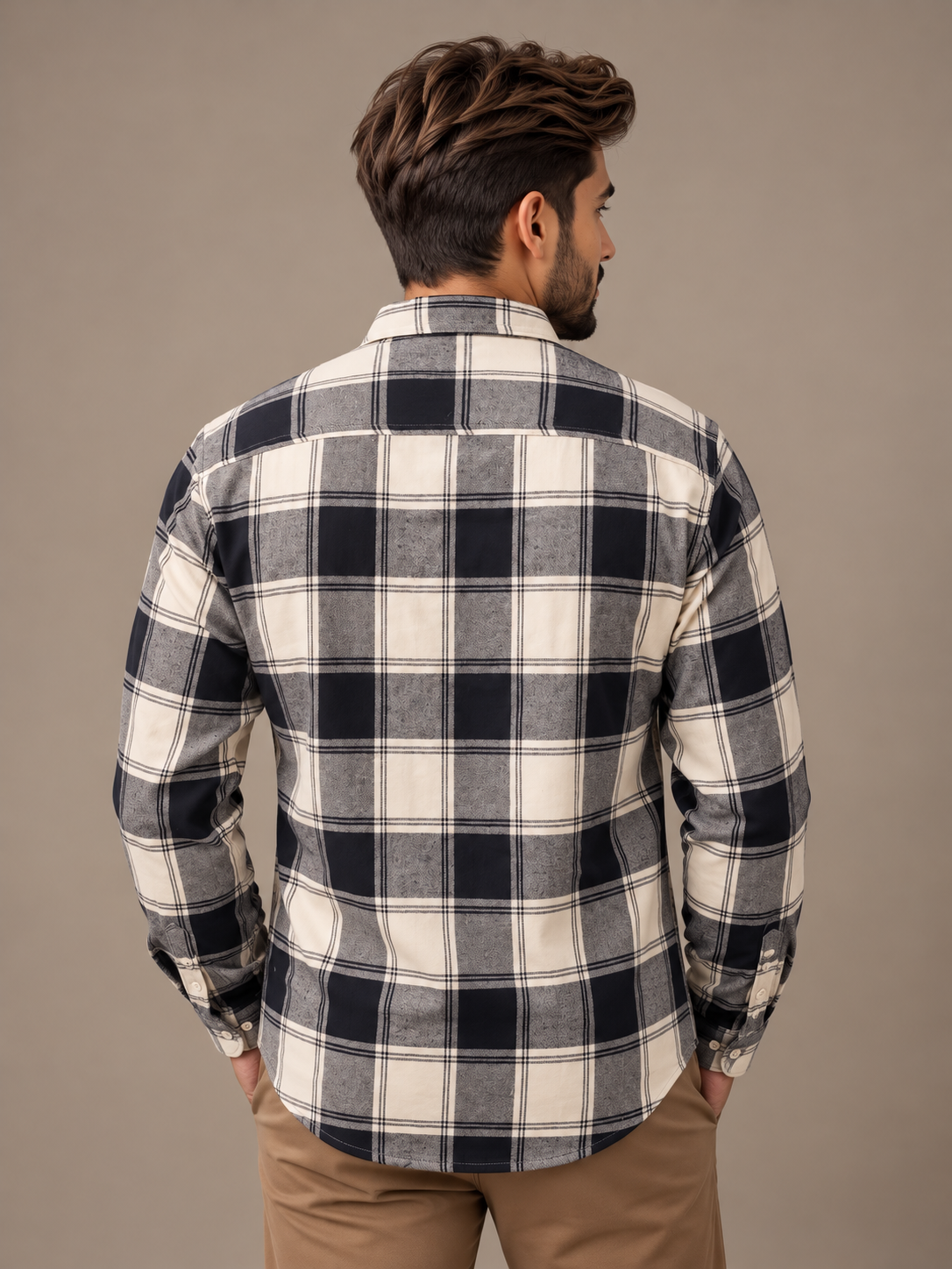 Men Blue Checked Shirt
