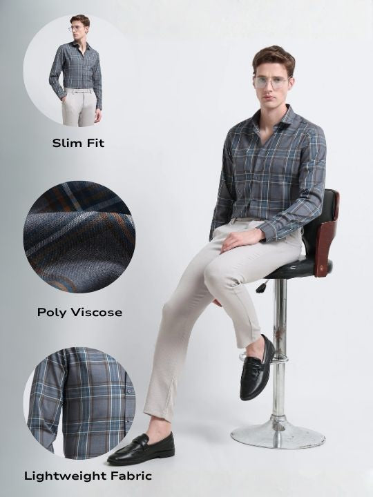 Men Multi Checked Slim Fit Shirt
