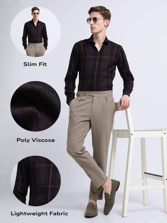 Men Multi Checked Slim Fit Shirt