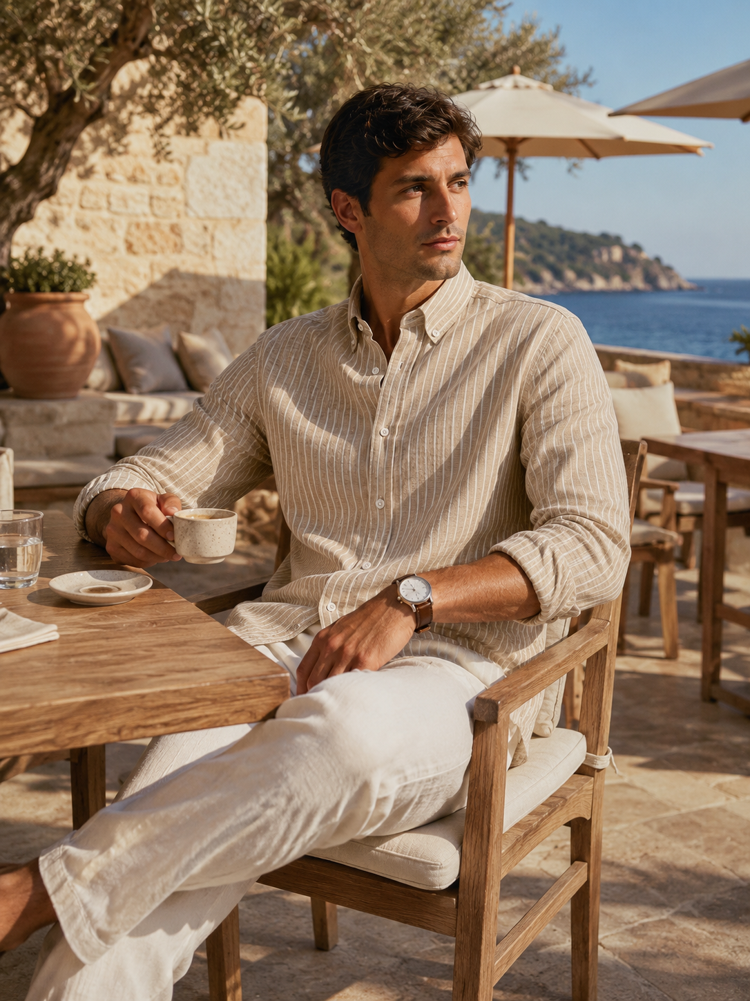 Men Stone Stripe Oxford Shirt
