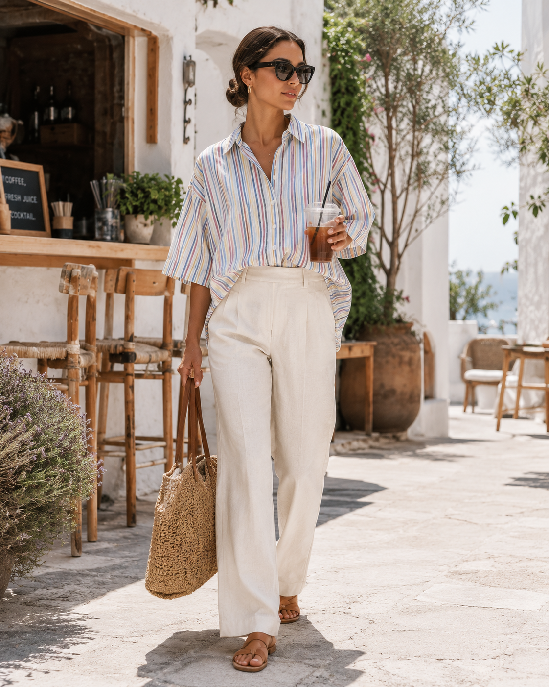 Women Multi Stripe Boxy Fit Shirt