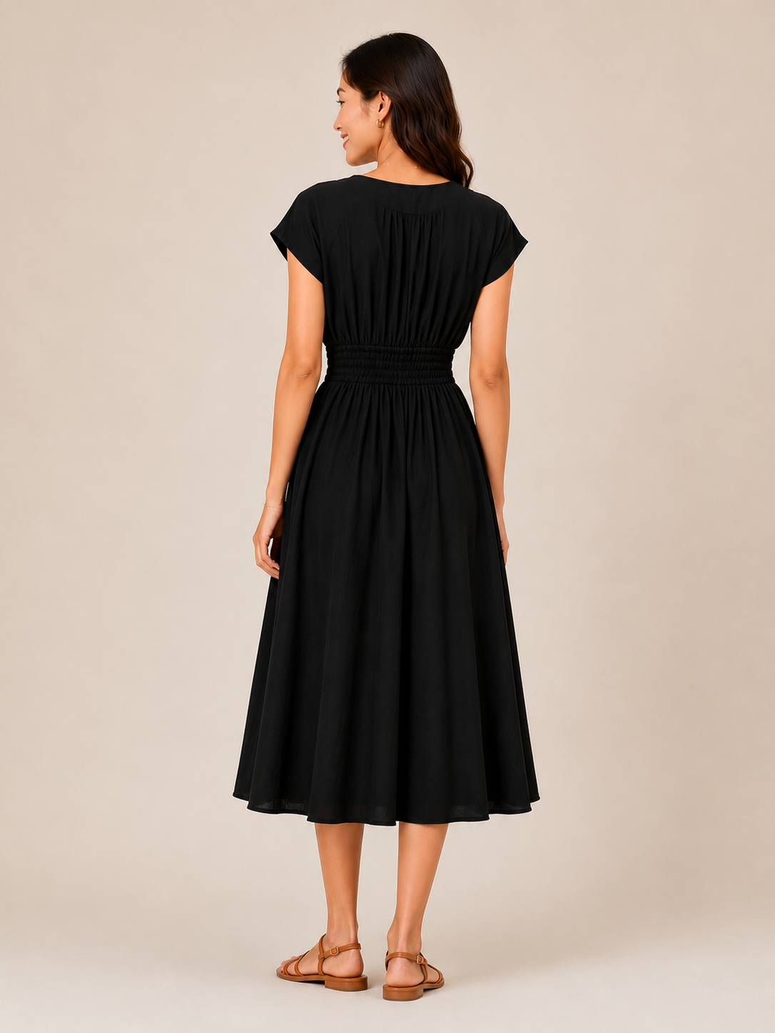 Women Black Fit & Flare Comfort Dress